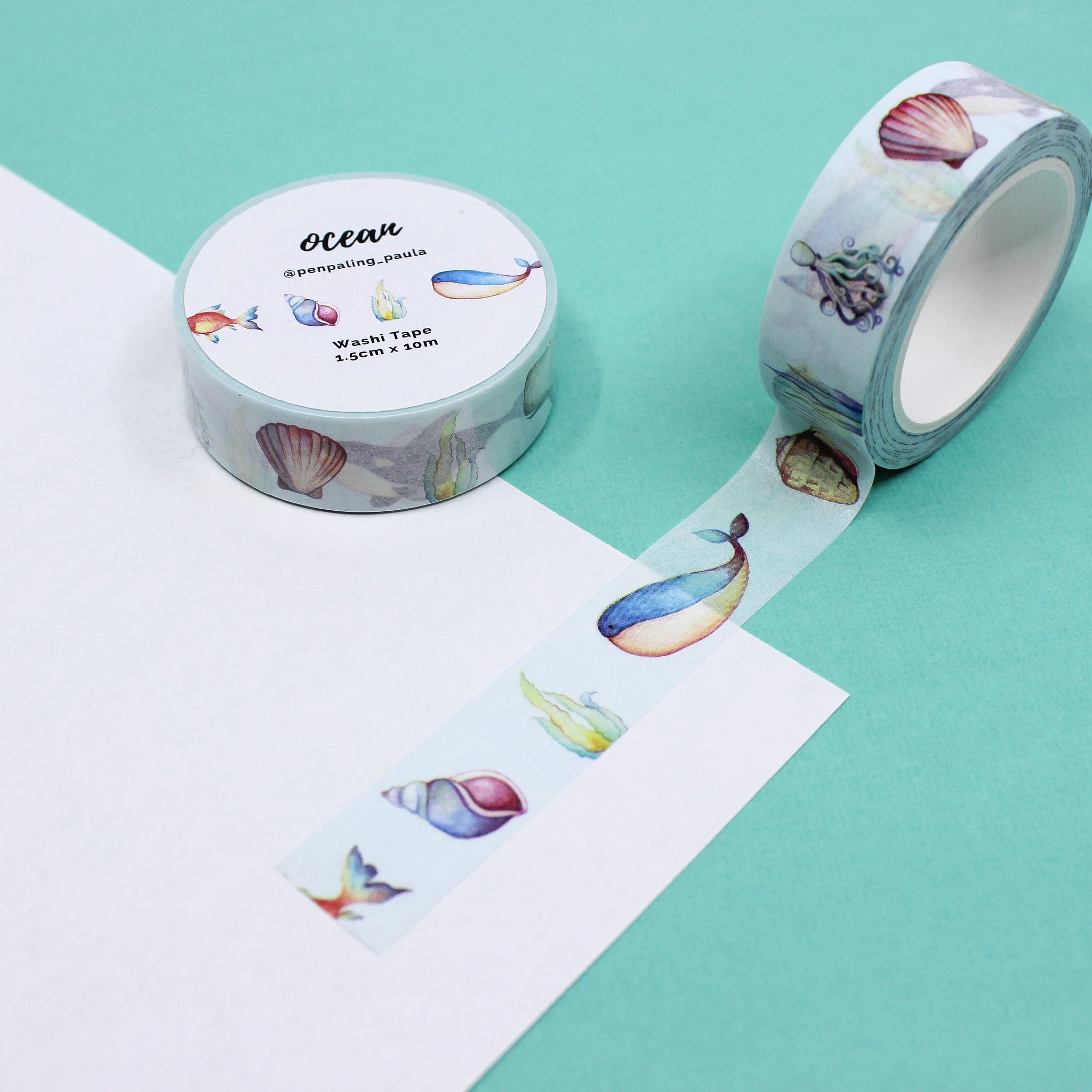 Fish Friends Washi Tape. Ocean themed Washi Crafting Tape