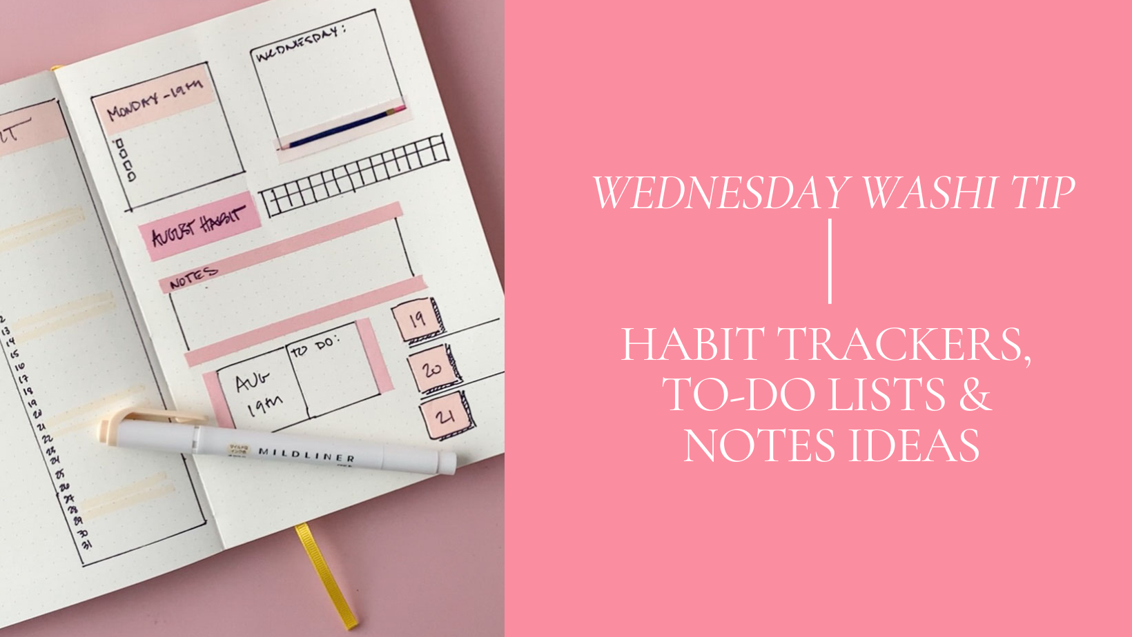 Wednesday Washi Tip - Habit Tracker, To Do Lists, and Notes Ideas