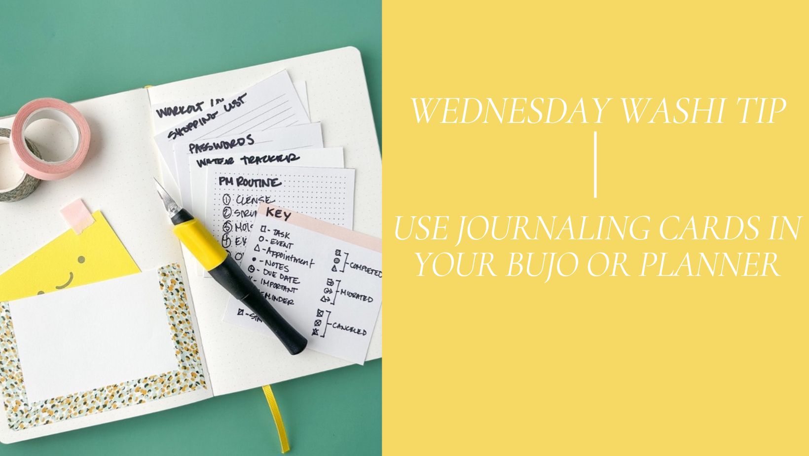 Wednesday Washi Tip - Use Journaling Cards in your Planner