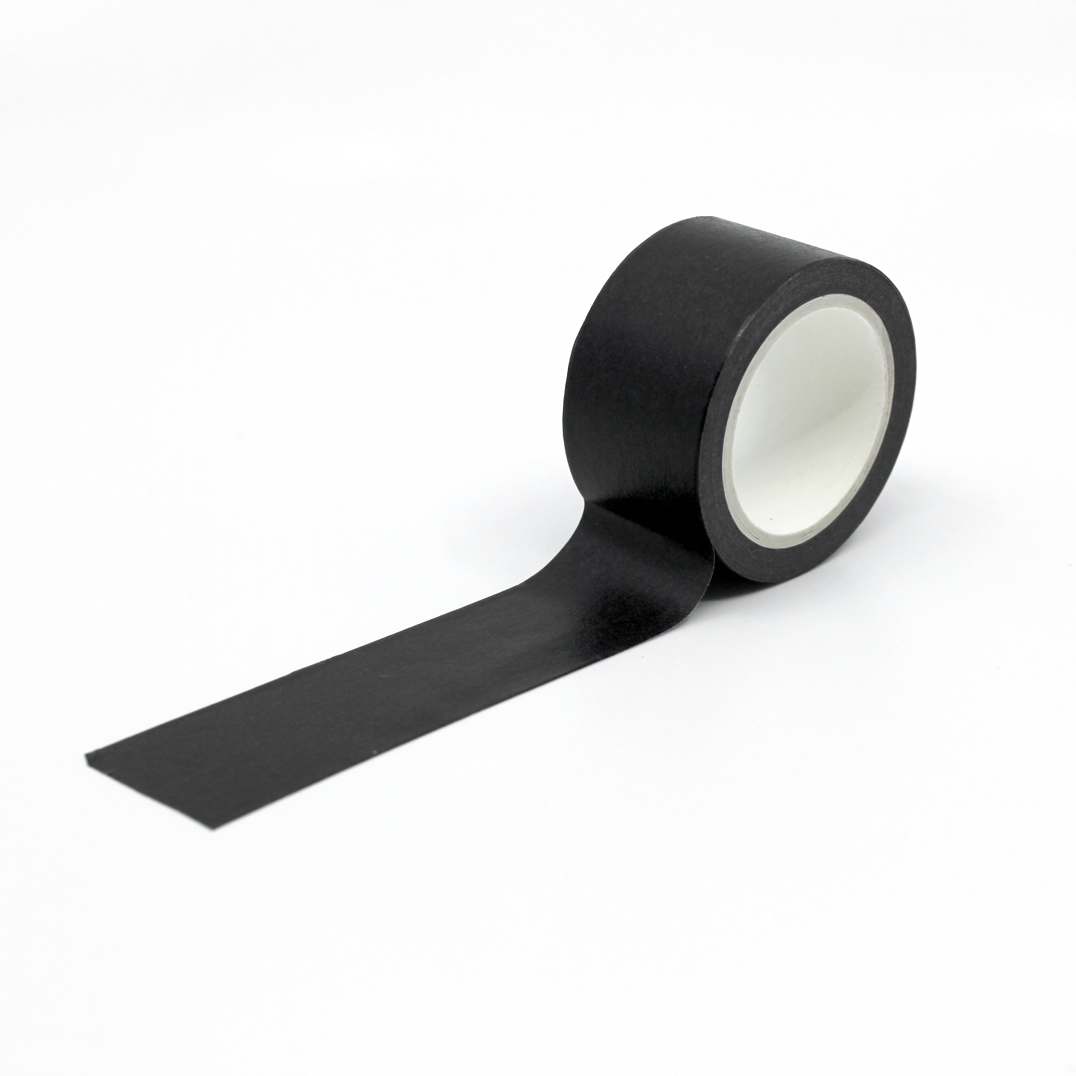 Enhance your crafts with our solid black washi tape, featuring a sleek and versatile design in a classic black hue, perfect for adding depth and contrast to your projects. This tape is sold exclusively at BBB Supplies Craft Shop.