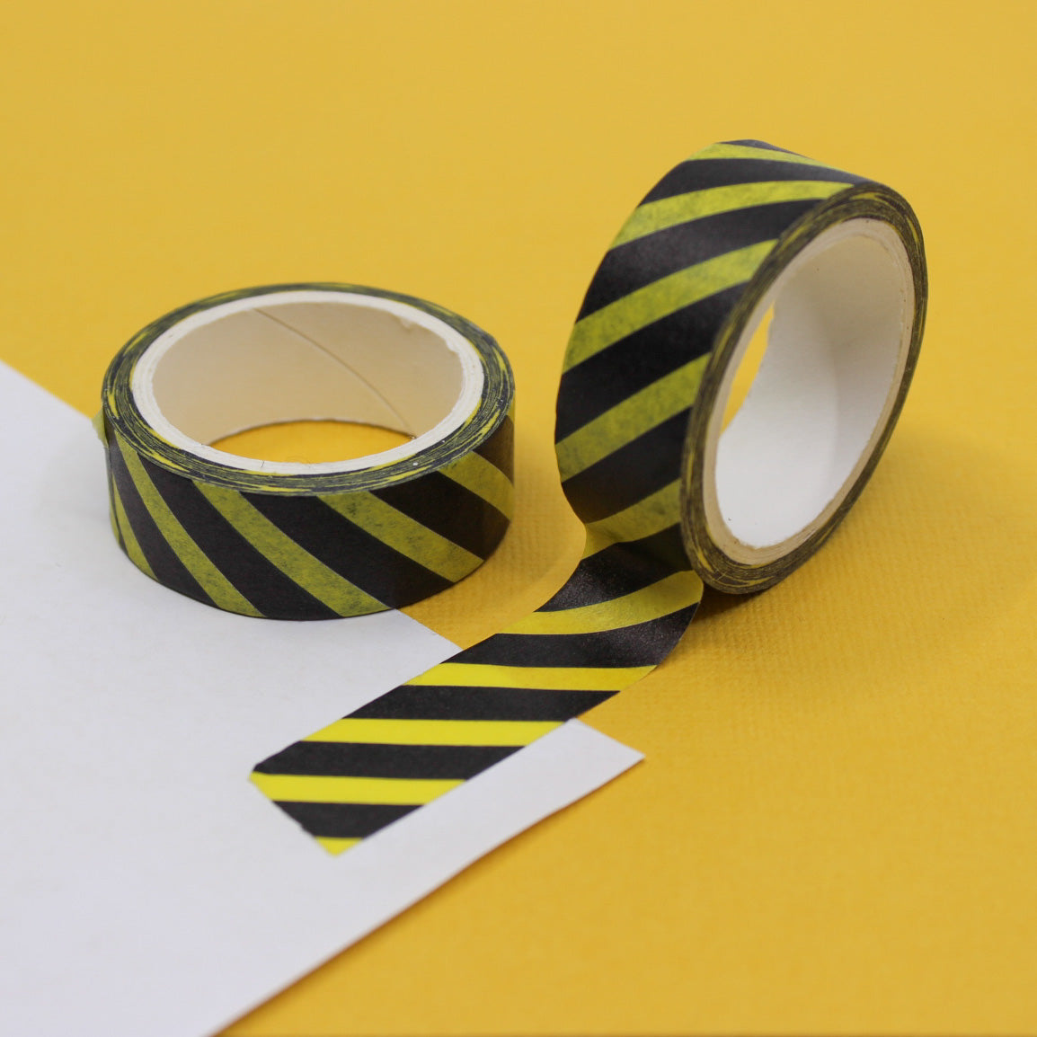 Yellow and Black Warning Stipe Washi