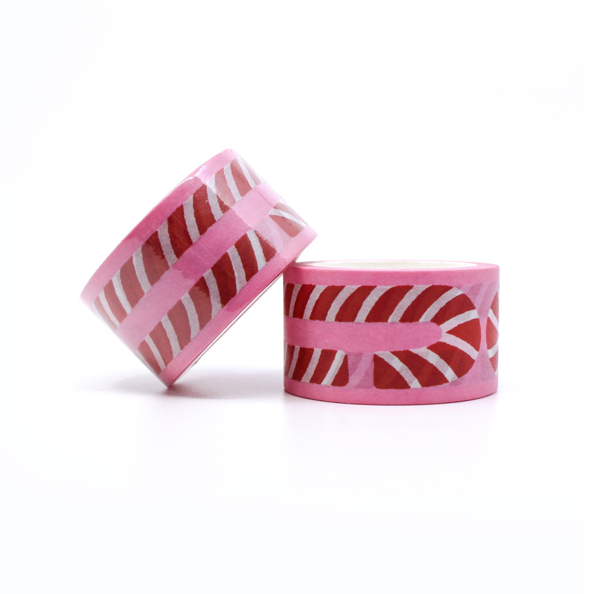 Sweet Tooth Candy Cane Washi Tape showcasing delightful candy canes in a whimsical pattern, adding a sugary and festive flair to your crafting or holiday-themed projects. This tape is from Rebecca Jane Woolbright and sold at BBB Supplies Craft Shop.