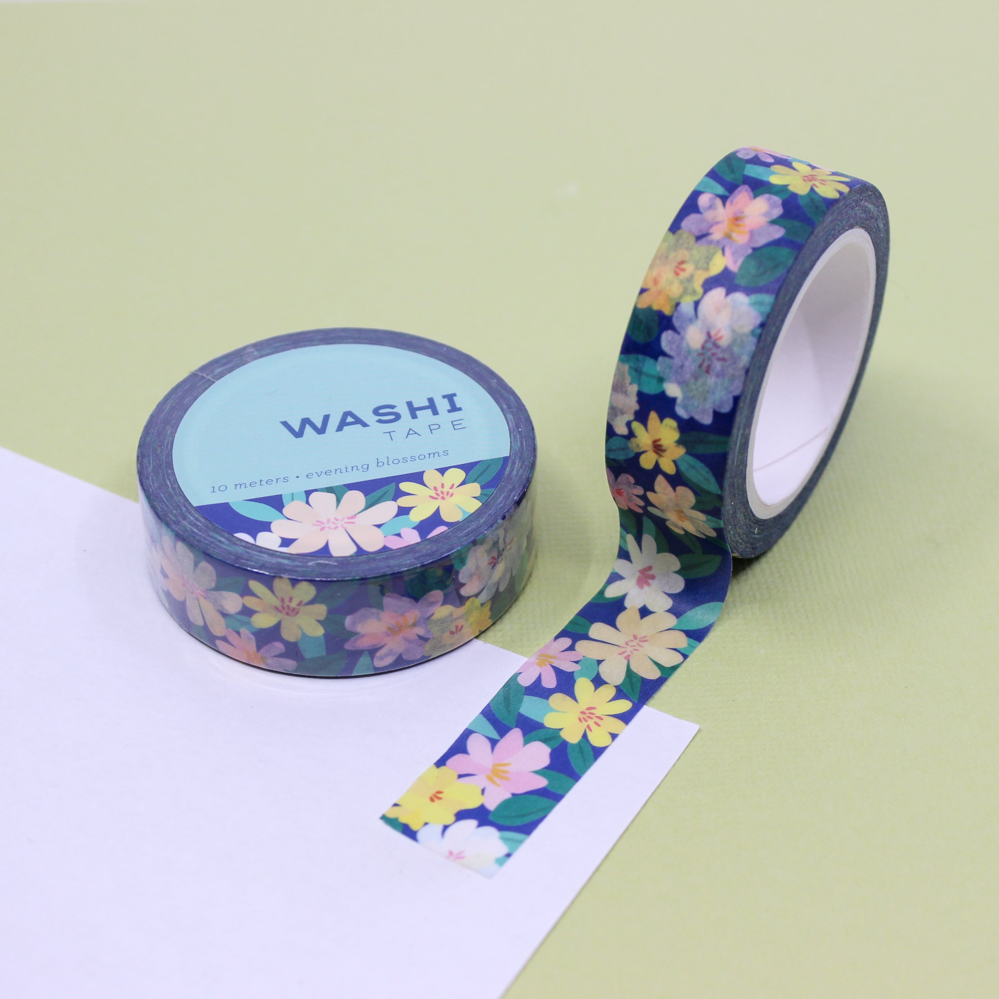 Embrace the beauty of dusk with our evening blooms floral washi tape, featuring a captivating design of delicate flowers blooming under the soft glow of the evening sky. This tape is designed by Girl of All Work and sold at BBB Supplies Craft Shop.