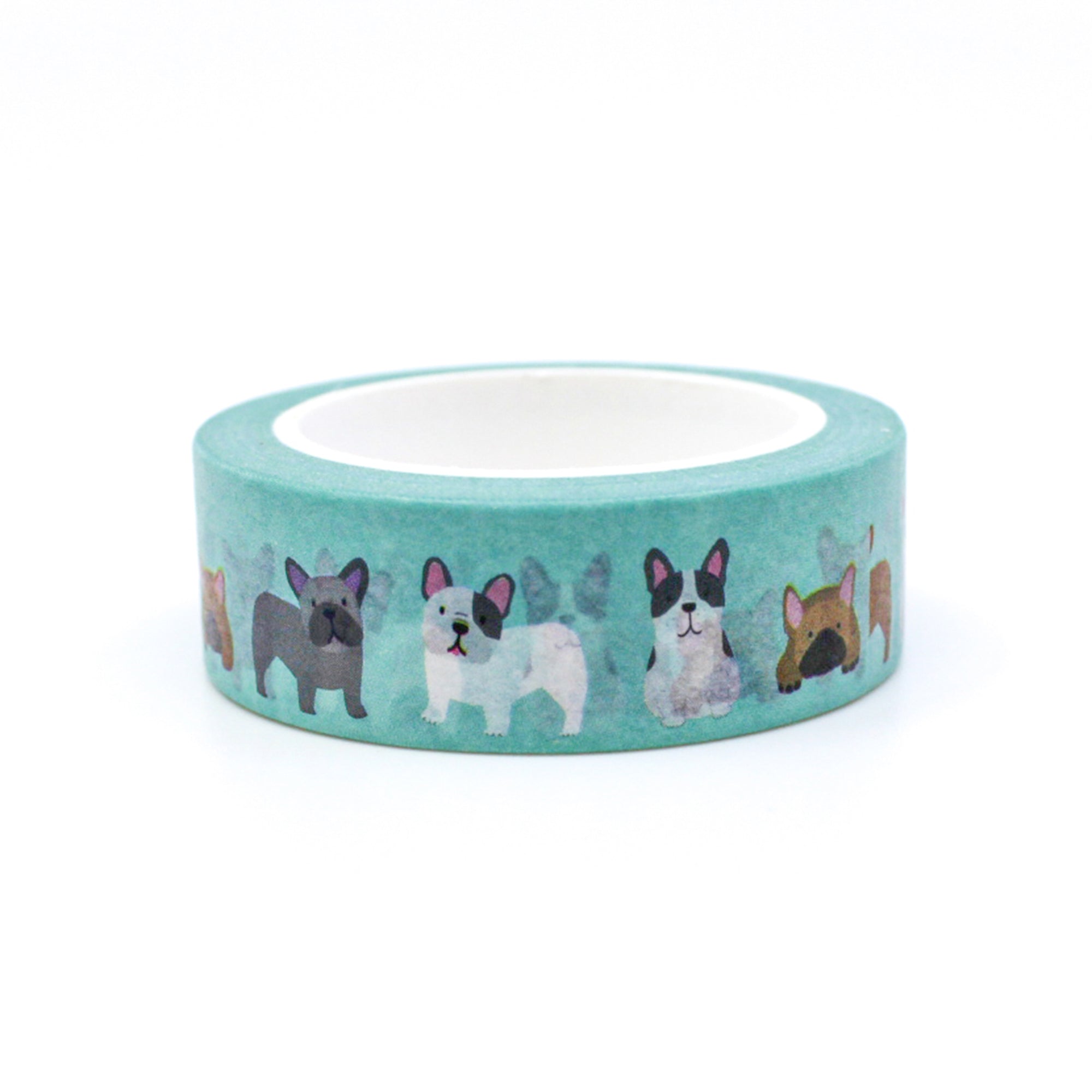 Embrace canine cuteness with our French Bulldog Washi Tape, featuring adorable French Bulldog illustrations. Ideal for adding a playful and dog-loving touch to your projects. This tape from Girl of All Work is sold at BBB Supplies Craft Shop.