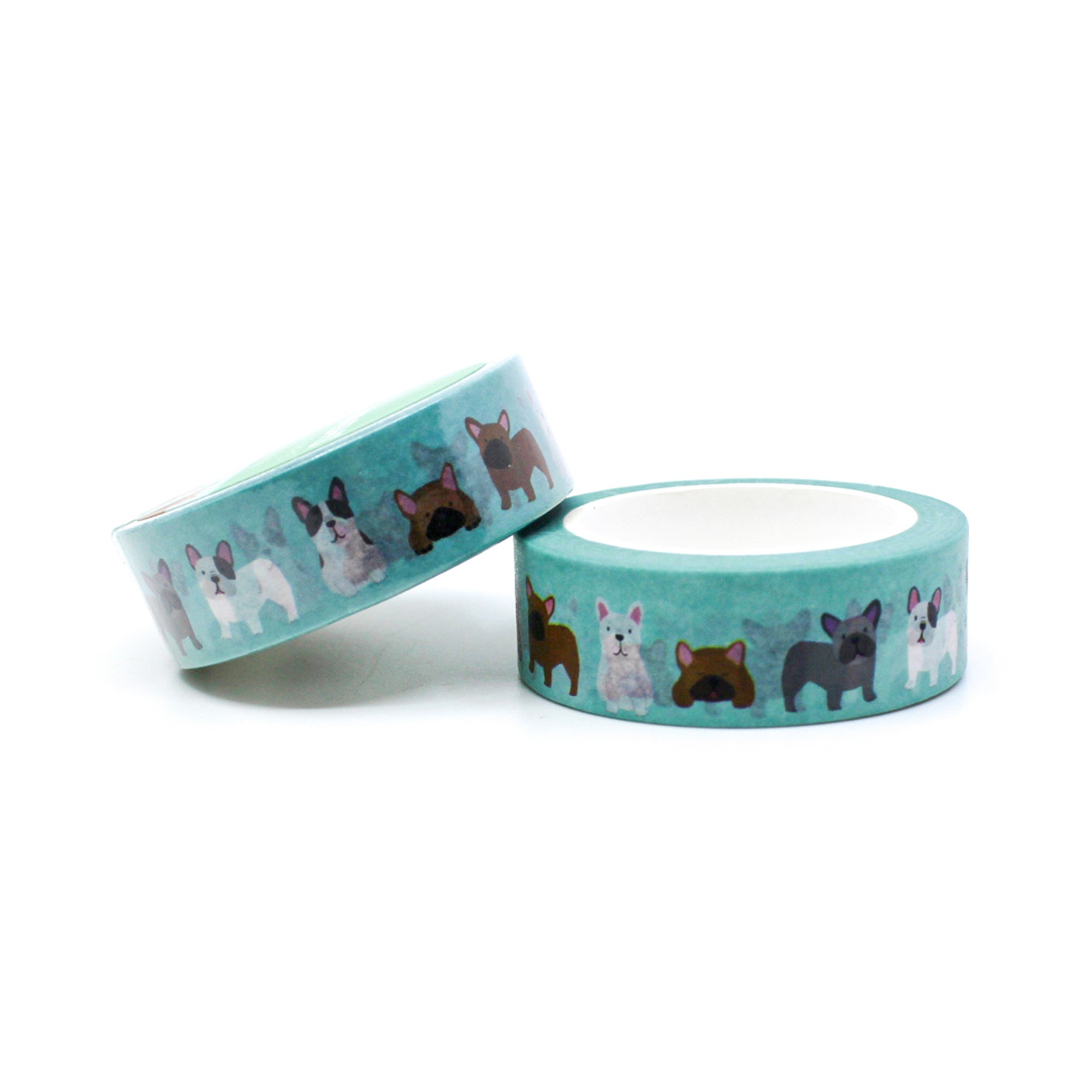 Embrace canine cuteness with our French Bulldog Washi Tape, featuring adorable French Bulldog illustrations. Ideal for adding a playful and dog-loving touch to your projects. This tape from Girl of All Work is sold at BBB Supplies Craft Shop.