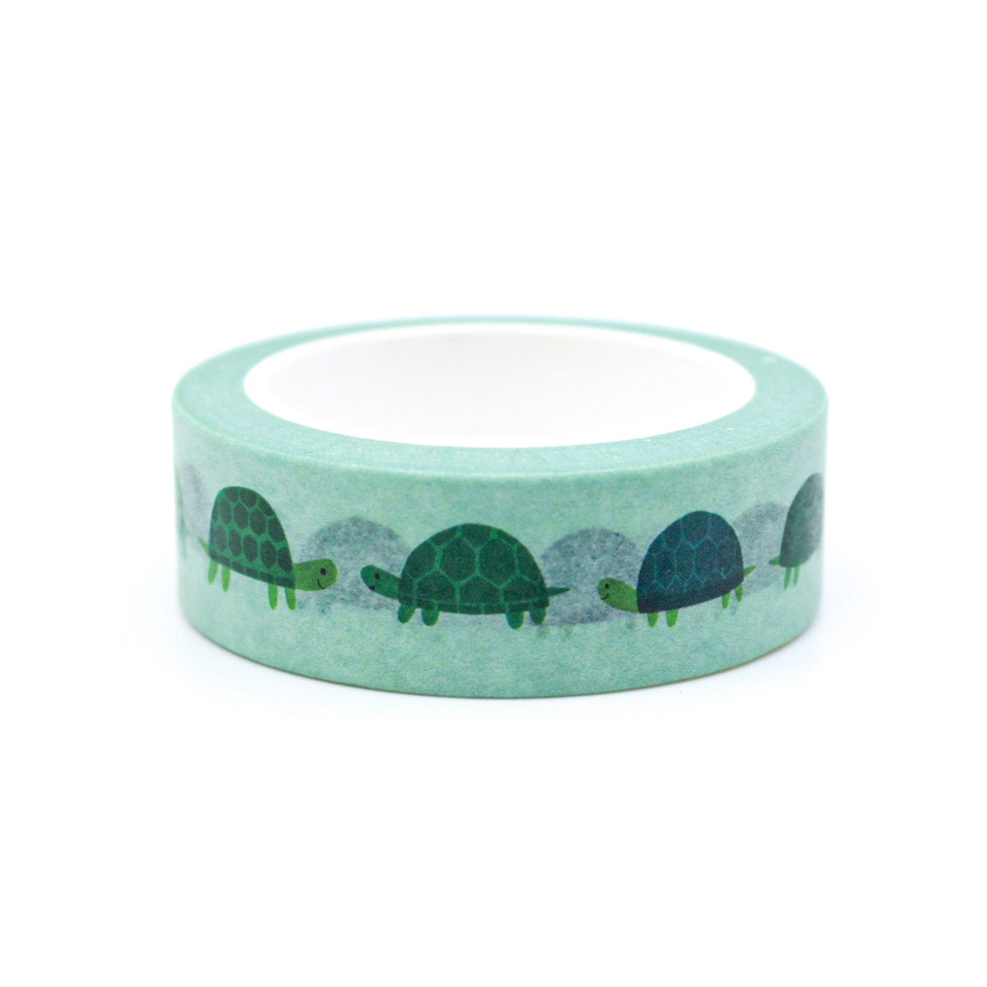 Dive into creativity with our Green Turtle Washi Tape, featuring delightful turtle illustrations in shades of green. Ideal for adding a charming and aquatic touch to your projects. This tape is sold at BBB Supplies Craft Shop.