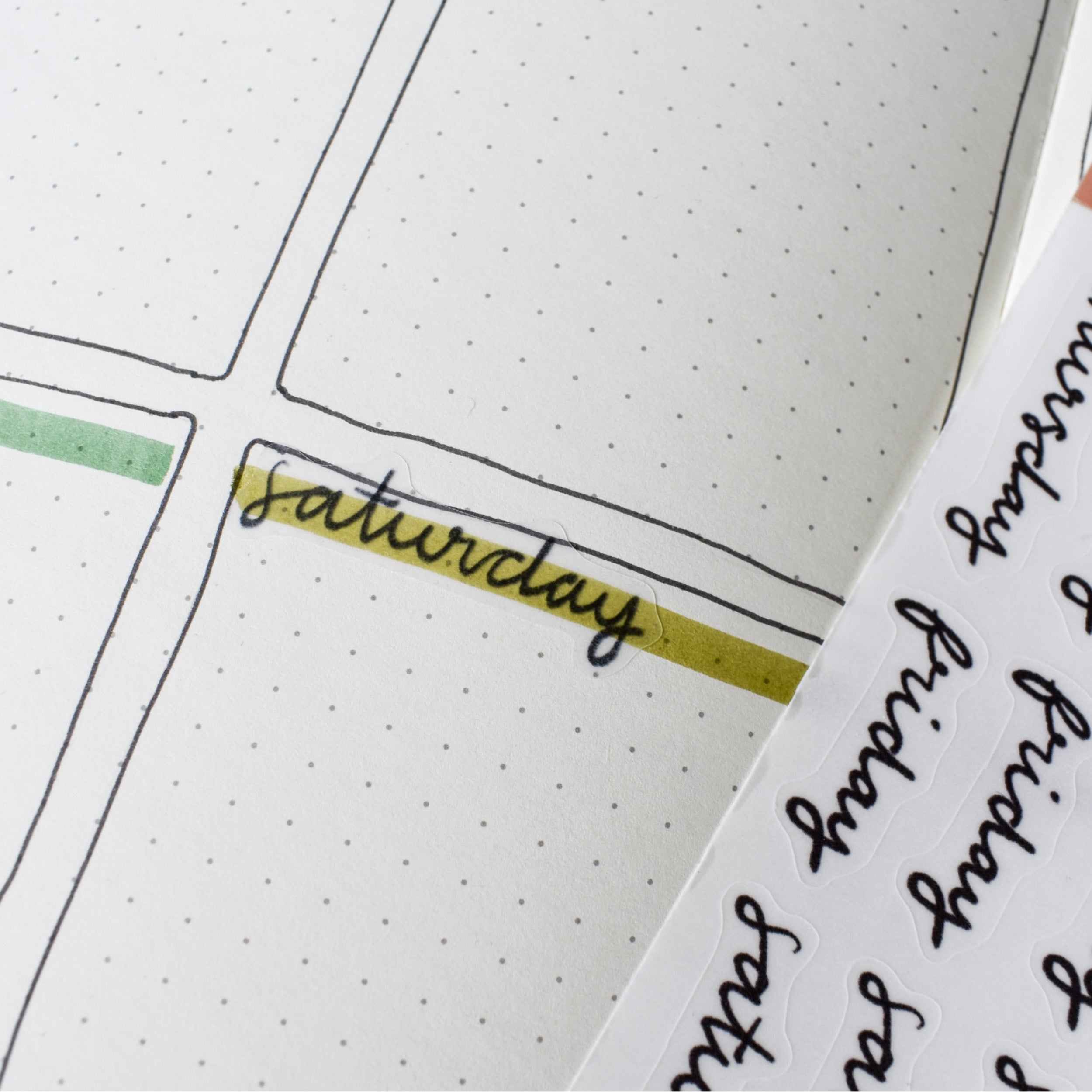 Organize your planner with our Planner Weekly Header Sticker Sheet, featuring stylish and functional monthly header stickers. Ideal for adding a clean and structured look to your planner spreads. These stickers from Lines and Colors Design are sold at BBB Supplies Craft Shop.