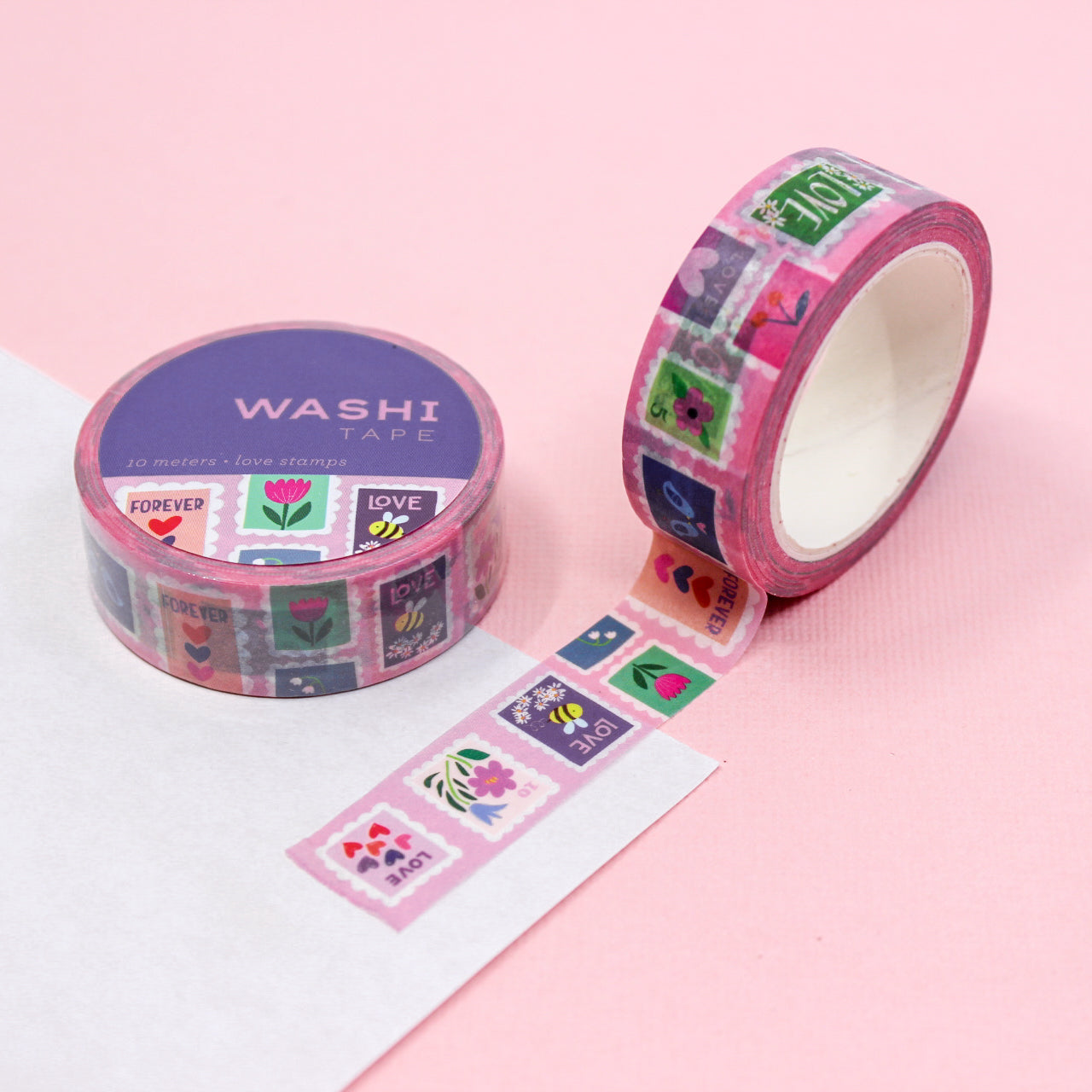 Celebrate love and romance with our Forever Love Stamp Washi Tape, featuring a charming stamp design with the words 'Forever Love.' Ideal for adding a heartfelt and romantic touch to your crafts. This tape from Girl of All Work is sold at BBB Supplies Craft Shop.