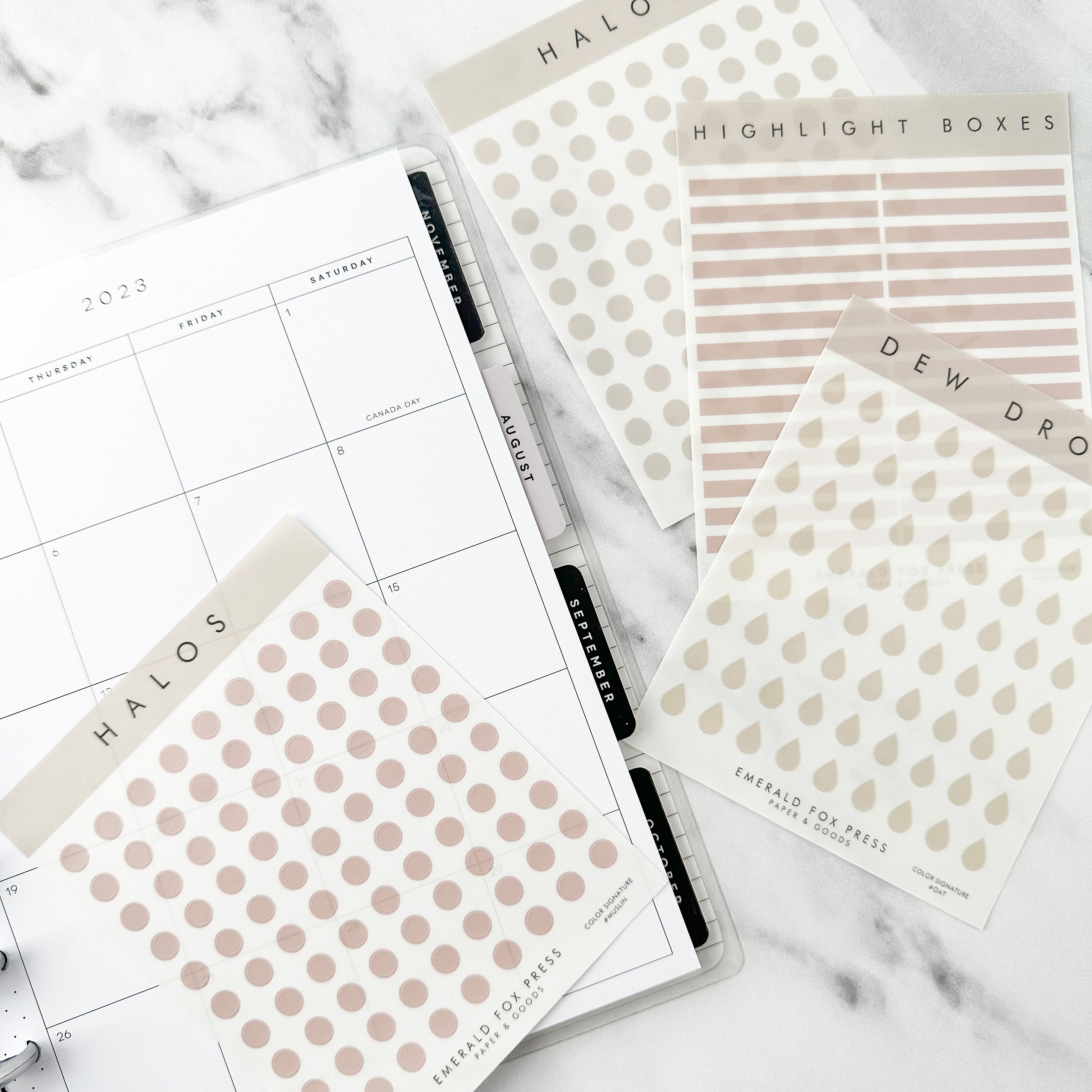 Planner Stickers - Halos, Water Drops, and Highlight boxes