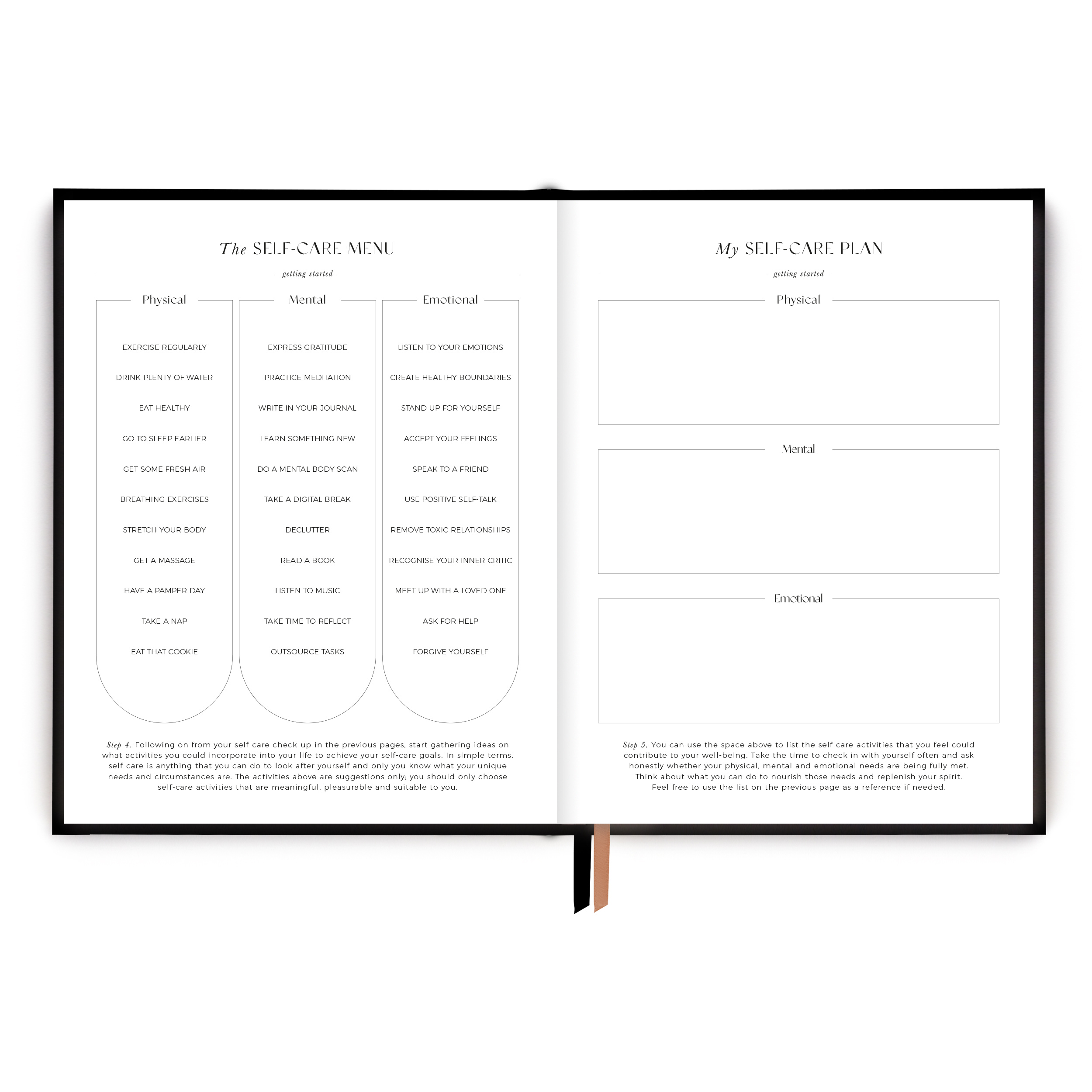 Daily Self Care Reflections Planner