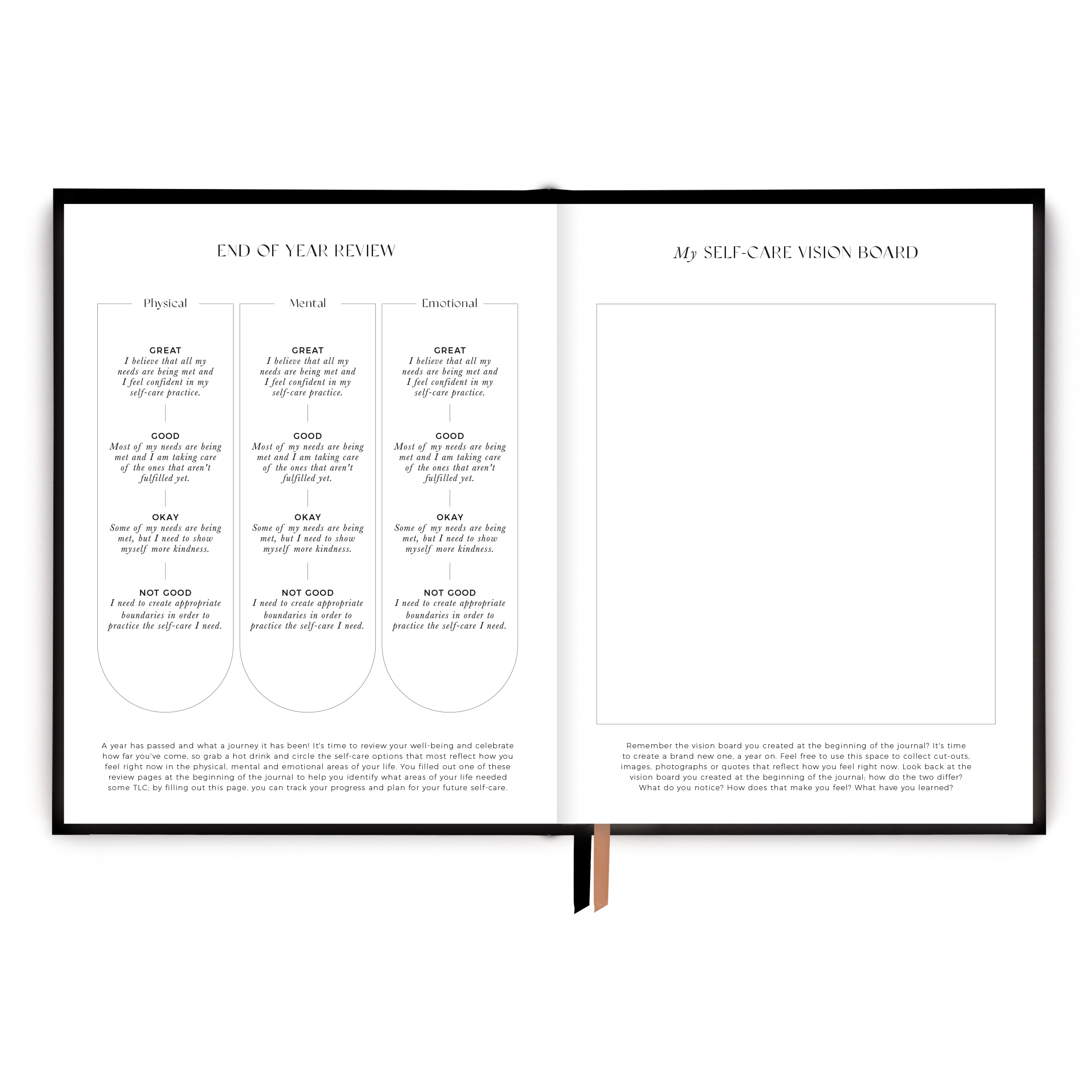 Daily Self Care Reflections Planner