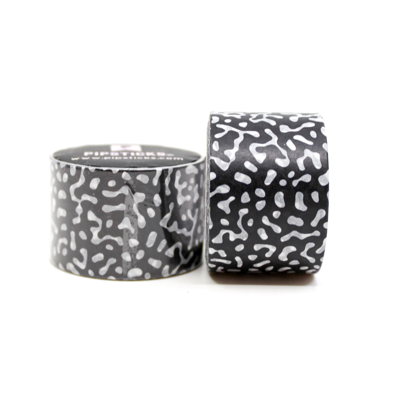 Enhance your projects with this bold, wide washi tape featuring a striking black and white organic pattern, perfect for adding a modern, artistic touch to planners, journals, and crafts. This tape is from Pipsticks and sold at BBB Supplies Craft Shop.