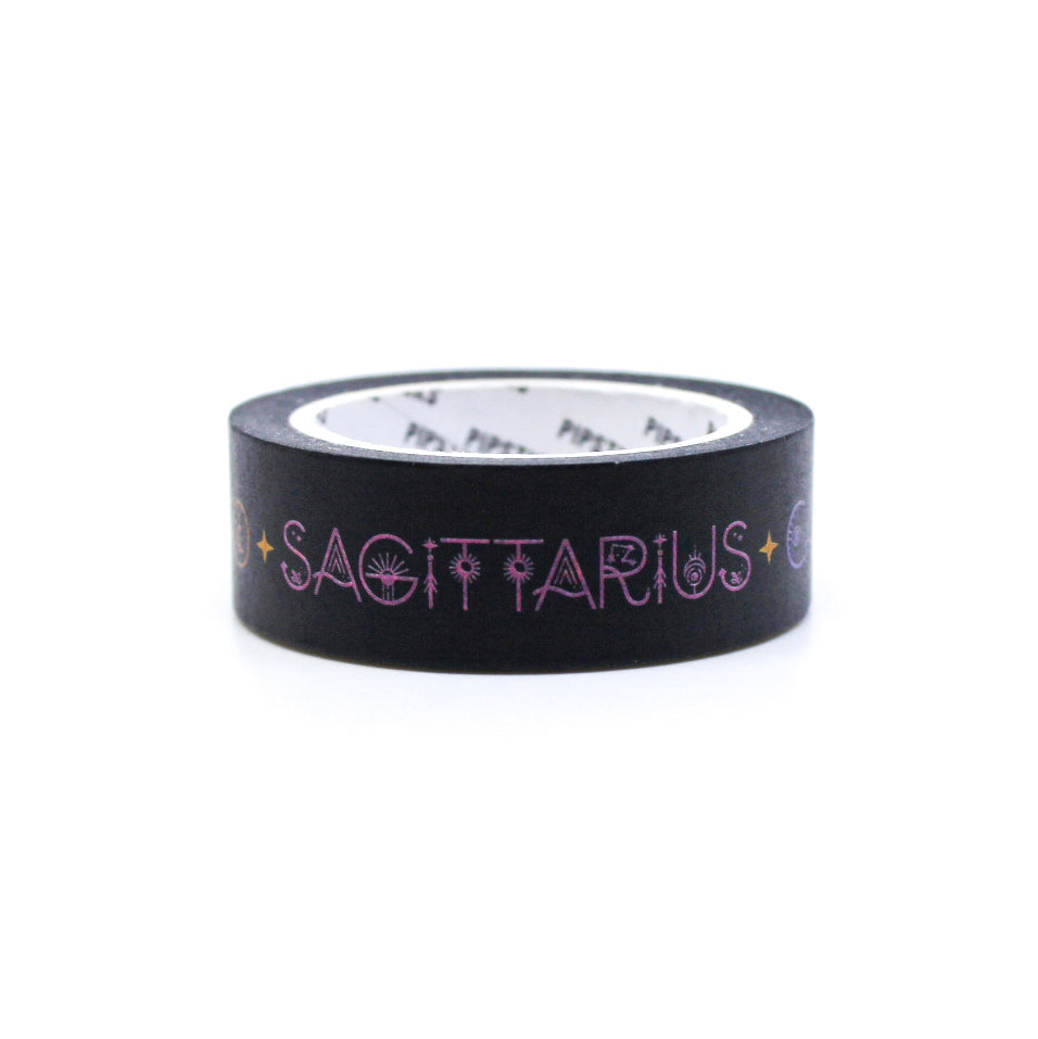 Explore the mysteries of the zodiac with our Black Path Zodiac Washi Tape, featuring the twelve zodiac signs in a bold black design. Ideal for adding an enigmatic and celestial touch to your projects.  This tape from Pipsticks and sold at BBB Supplies Craft Shop.