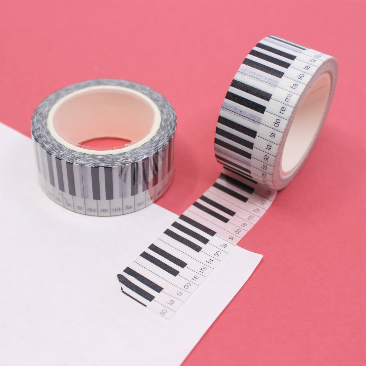 Elevate your crafts with this stylish washi tape featuring a piano keys pattern. Perfect for music lovers or adding a musical theme to your projects. This tape is sold at BBB Supplies Craft Shop.