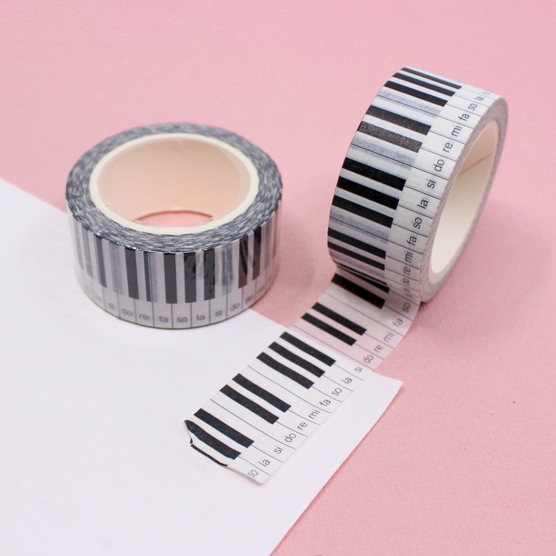 Elevate your crafts with this stylish washi tape featuring a piano keys pattern. Perfect for music lovers or adding a musical theme to your projects. This tape is sold at BBB Supplies Craft Shop.