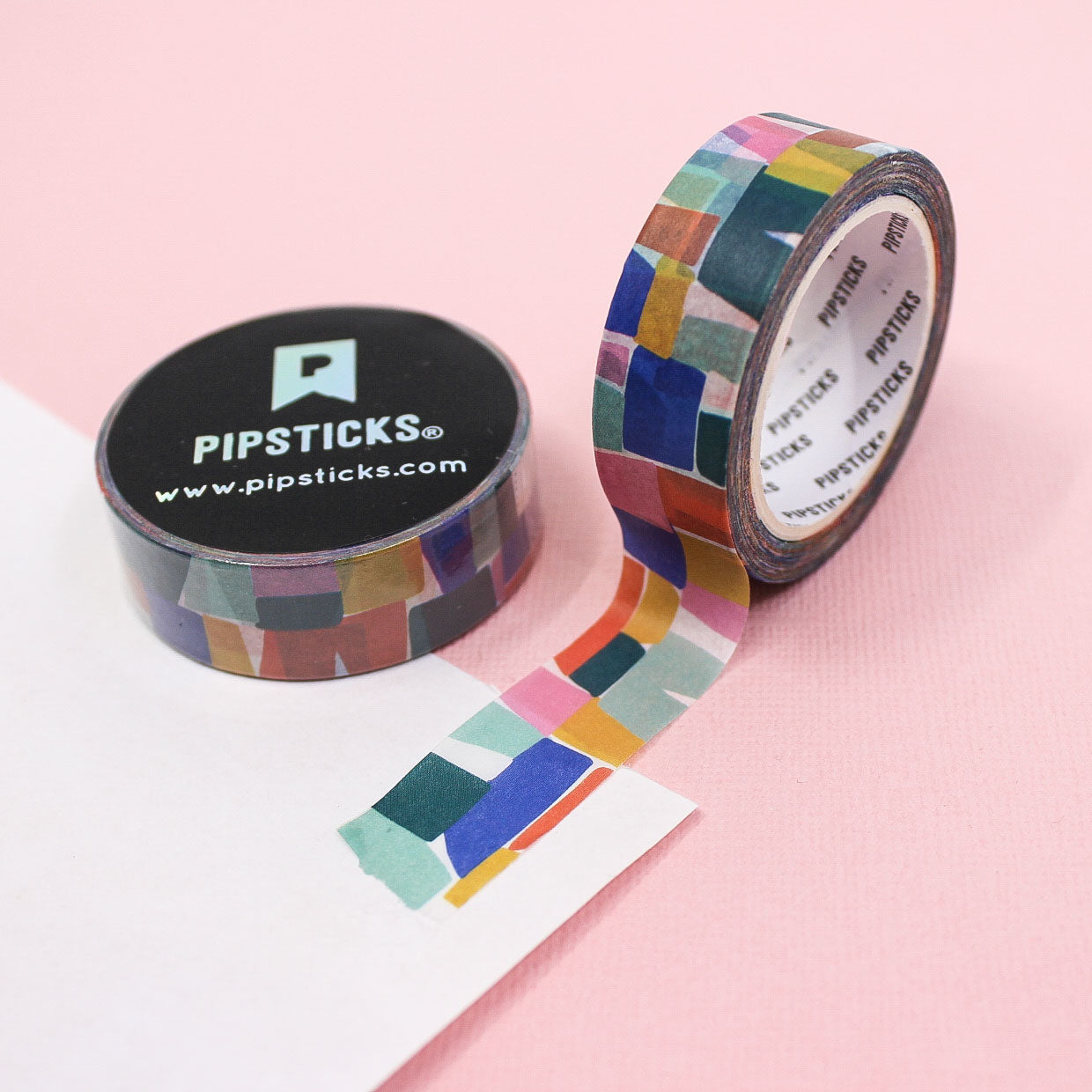 Add a playful touch to your projects with this vibrant washi tape featuring a colorful, abstract cube pattern, perfect for planners, scrapbooks, and creative journaling. This tape is from Pipsticks and sold at BBB Supplies Craft Shop.