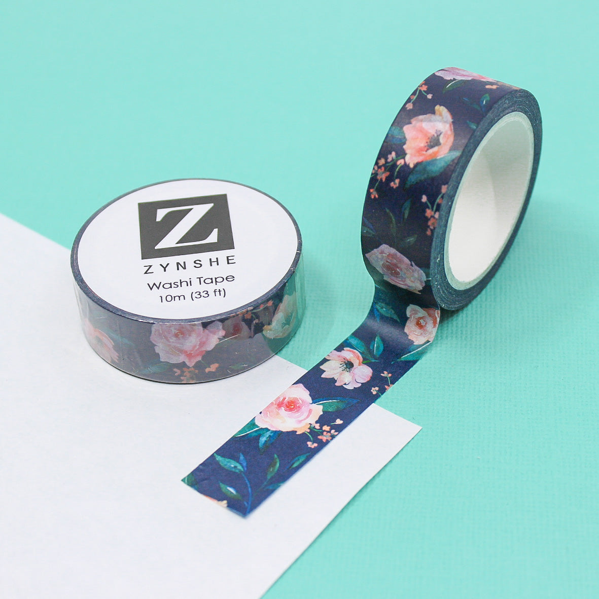 levate your projects with our captivating boho modern style navy blue peony flower washi tape, showcasing a unique blend of bohemian and modern design elements that bring a sense of elegance and creativity to your crafts. This tape is from Zynshe and sold at BBB Supplies Craft Shop.