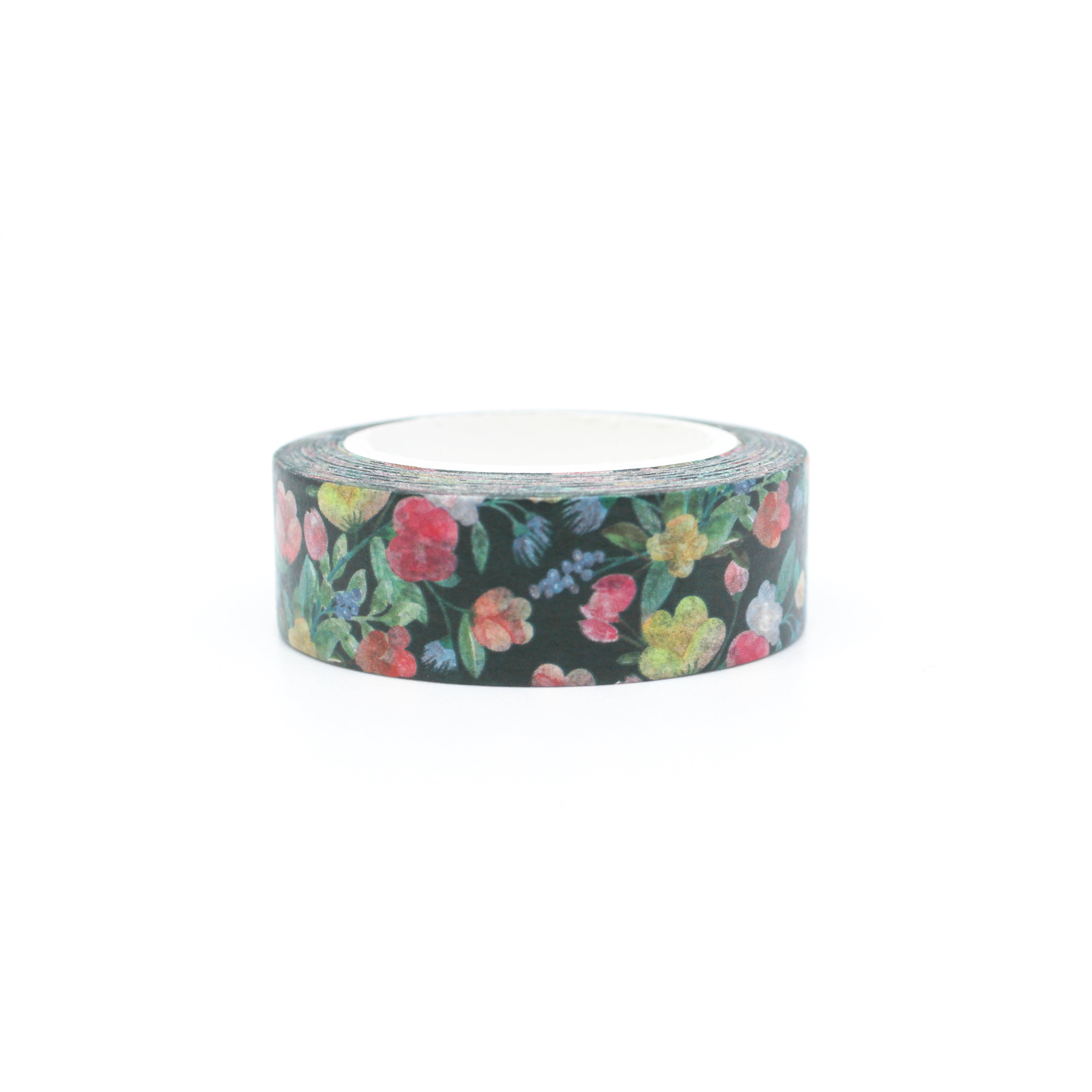 Enhance your crafts with our Bright Floral Black Background Washi Tape, adorned with vivid and striking floral patterns on a bold black background. Ideal for adding a dramatic and vibrant touch to your projects. This tape is sold at BBB Supplies Craft Shop.