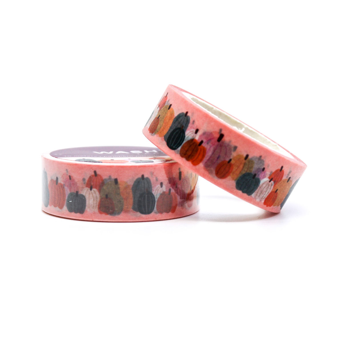 Colorful Pumpkins Washi Tape with a variety of patterned pumpkins in different colors, ideal for fall-themed crafts, journaling, and scrapbooking.