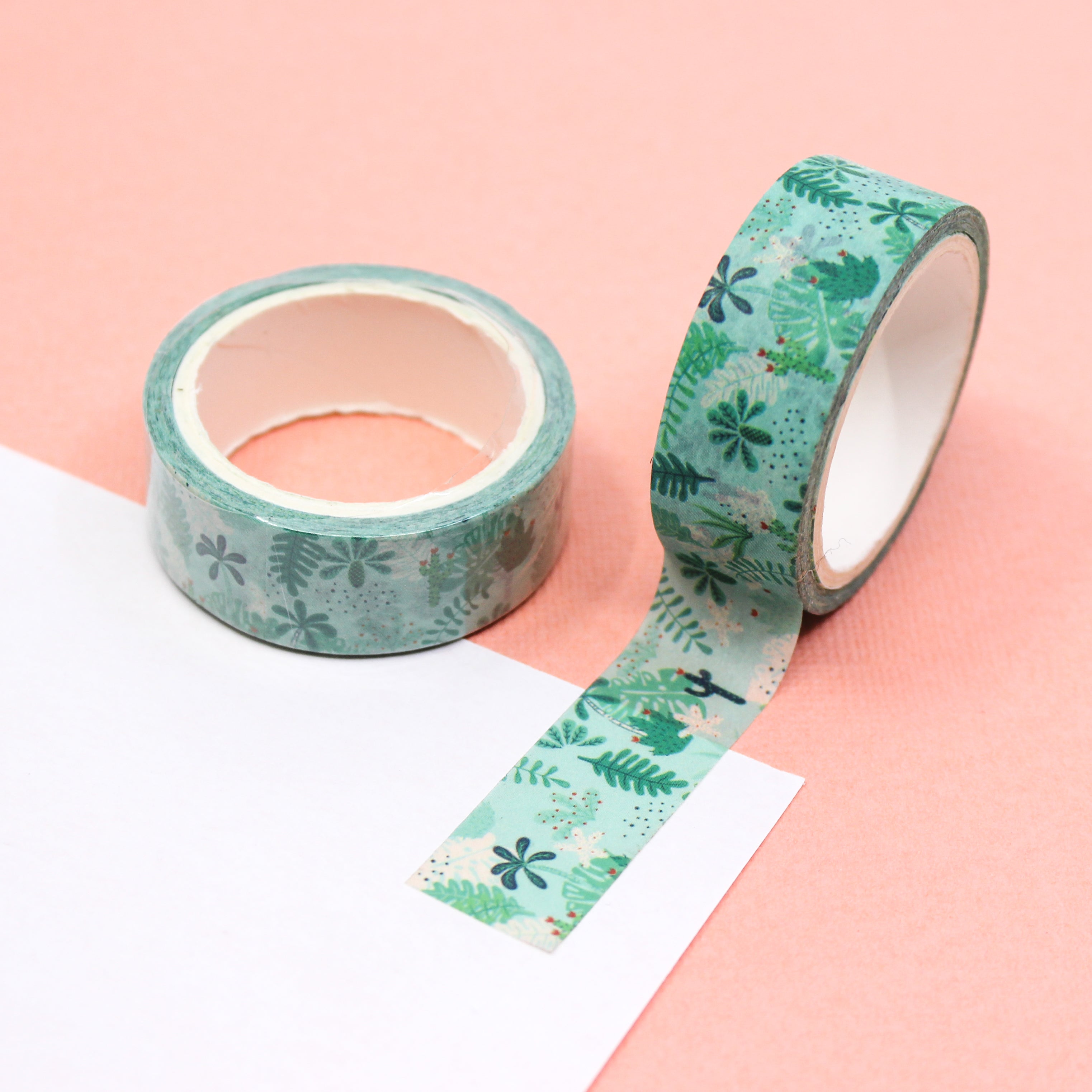 Brighten your crafts with our Colorful Cactus & Succulent Leaves Washi Tape, featuring a playful array of cacti and succulent illustrations. Ideal for adding a lively and botanical touch to your projects. This tape is sold at BBB Supplies Craft Shop.