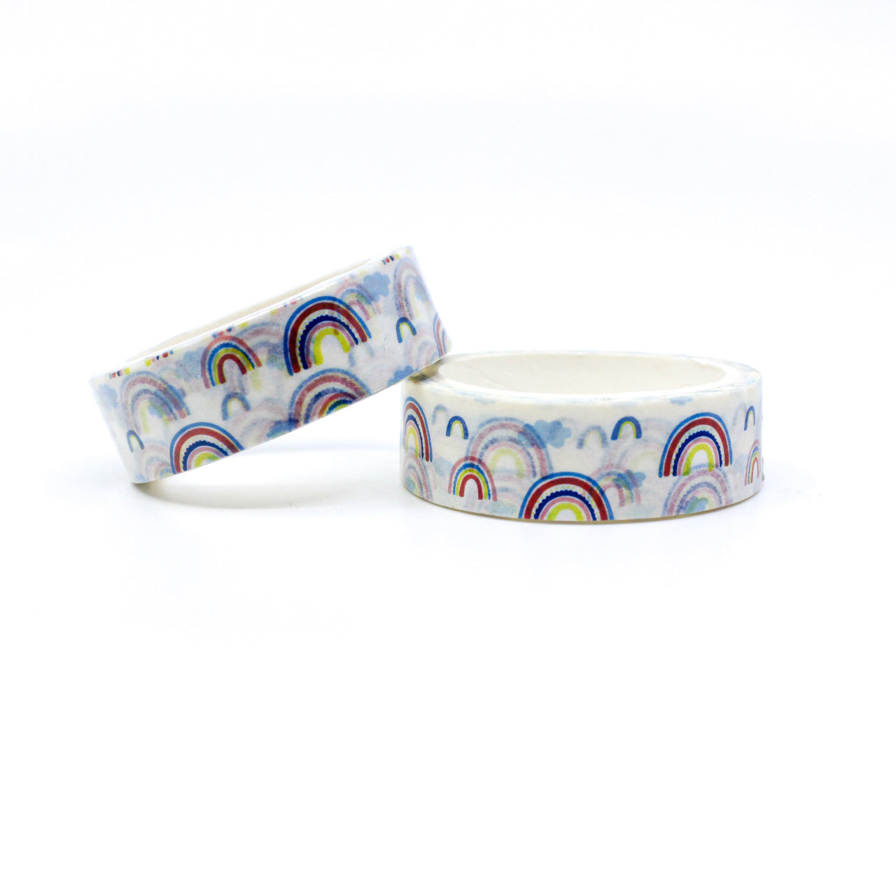 Add a dose of cuteness to your crafts with our Cute Rainbows & Cloud Washi Tape, featuring delightful rainbow and cloud motifs. Perfect for adding a whimsical and cheerful touch to your projects. This tape is sold at BBB Supplies Craft Shop.