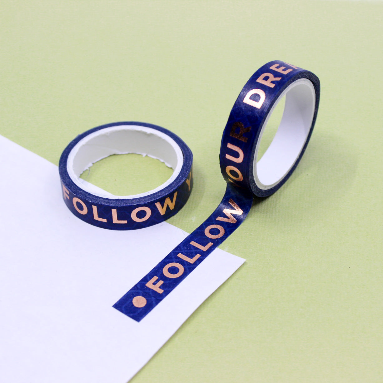 Chase your aspirations with our Follow Your Dreams Washi Tape. Featuring inspirational phrases and motifs, it adds a touch of motivation and style to your crafts. This tape is sold at BBB Supplies Craft Shop.