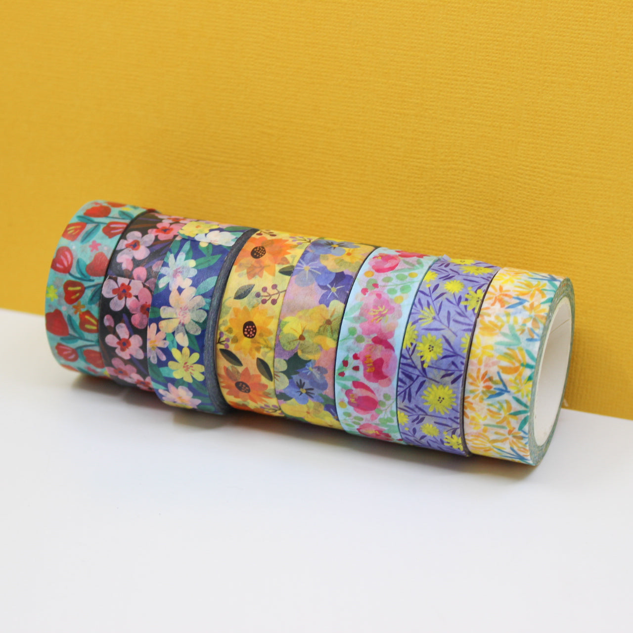 This is the full collection of floral washi tape by Girl of All Work and sold at BBB Supplies Craft Shop.