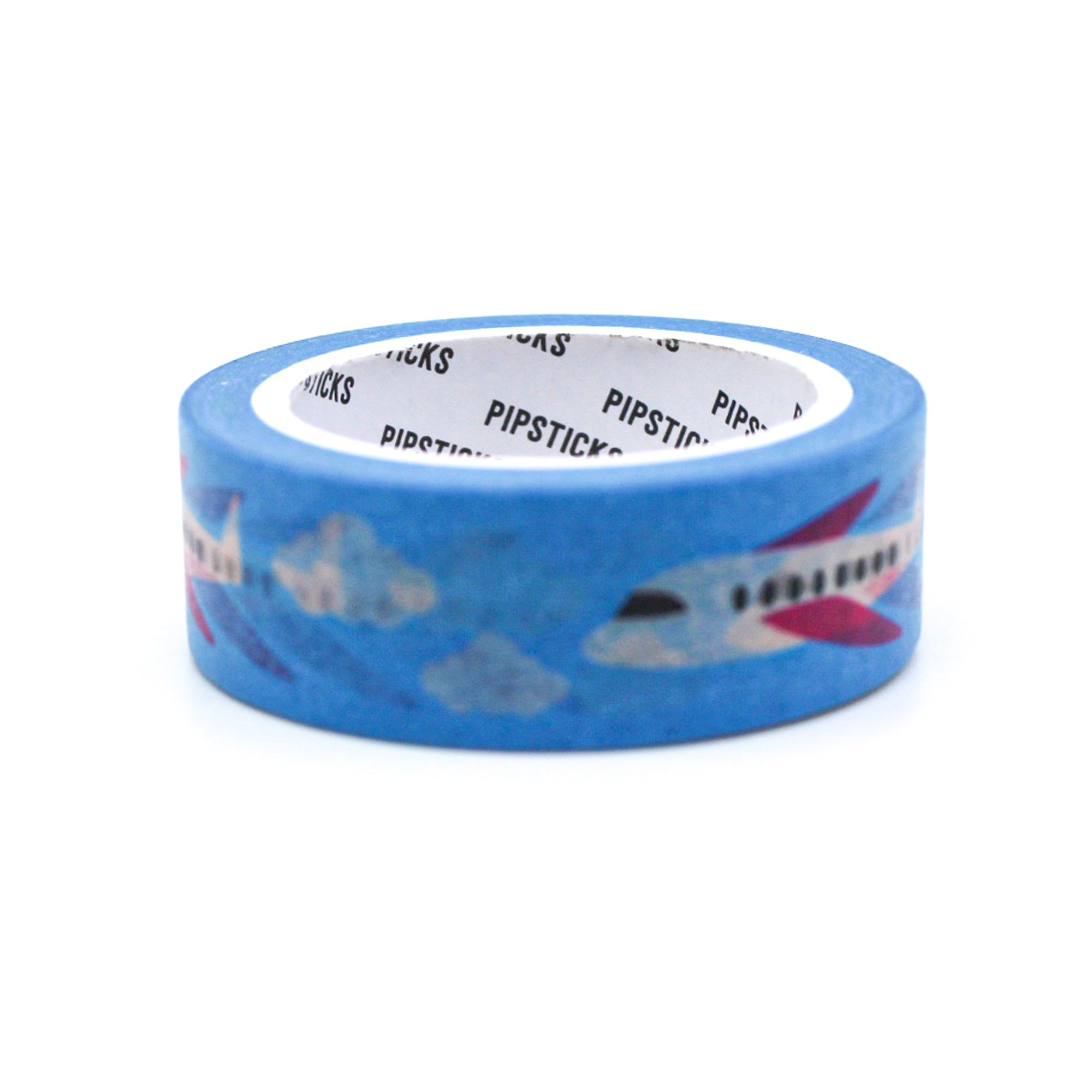 Embark on a whimsical journey with our fly away airplane washi tape, featuring charming illustrations of airplanes soaring through the sky, perfect for adding a sense of adventure to your crafts. This tape is designed by pipsticks and sold at BBB Supplies Craft Shop.