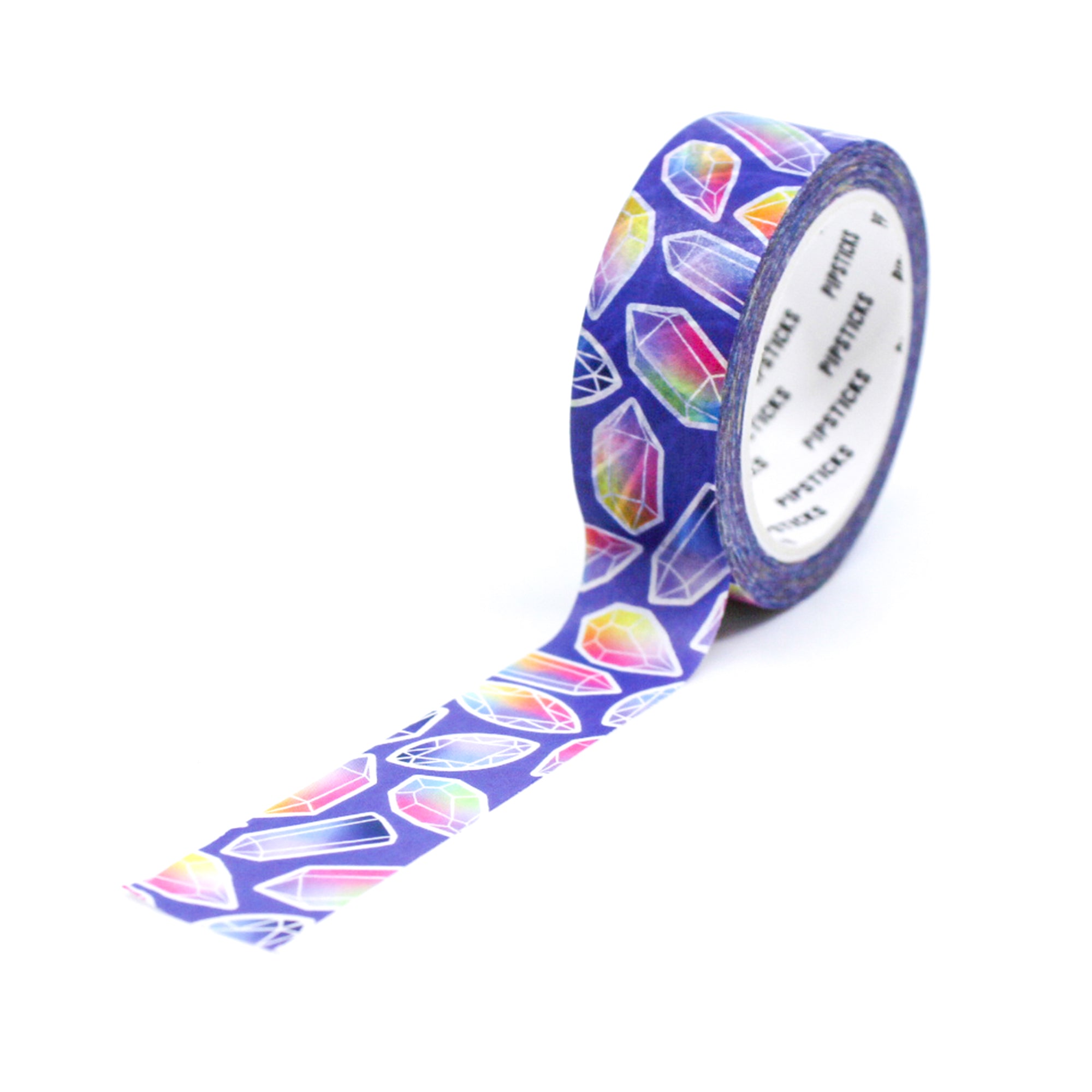 Elevate your crafts with our Colorful Crystal Formations on Purple Washi Tape, featuring vibrant and eye-catching crystal patterns. Ideal for adding a touch of mystique and color to your projects. This tape is from pipsticks and sold at BBB Supplies Craft Shop.