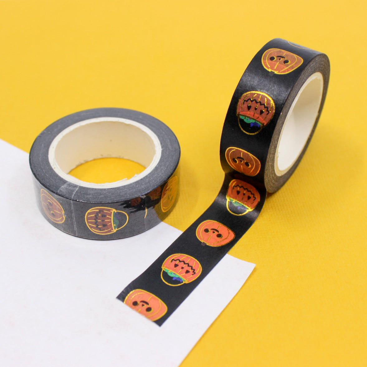 Get into the Halloween spirit with our Halloween Pumpkin Jack-o'-lantern Washi Tape, adorned with cheerful and spooky jack-o'-lantern designs. Ideal for adding a festive and traditional touch to your projects. This tape is sold at BBB Supplies Craft Shop.