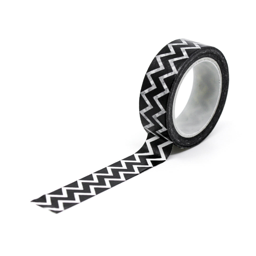 Black & White Modern Horizontal Stripe Washi