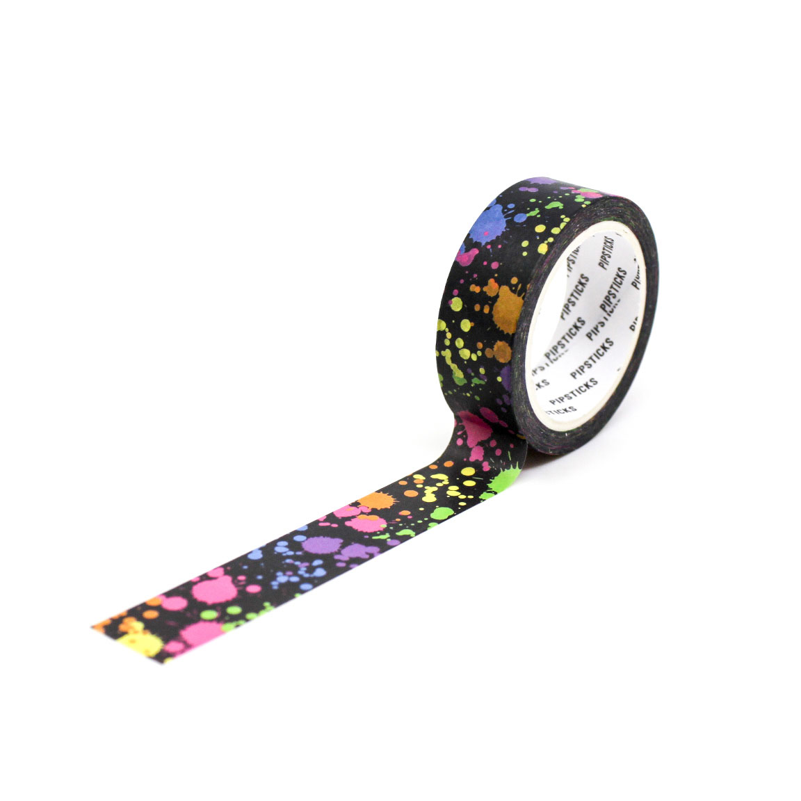 This Neon Paint Splatter Pattern Washi Tape is a bold and energetic addition to your craft and stationery collection. With vivid neon colors spraypaint splattered across the black background, it brings a lively, artistic flair to your planners, journals, and scrapbooking projects.