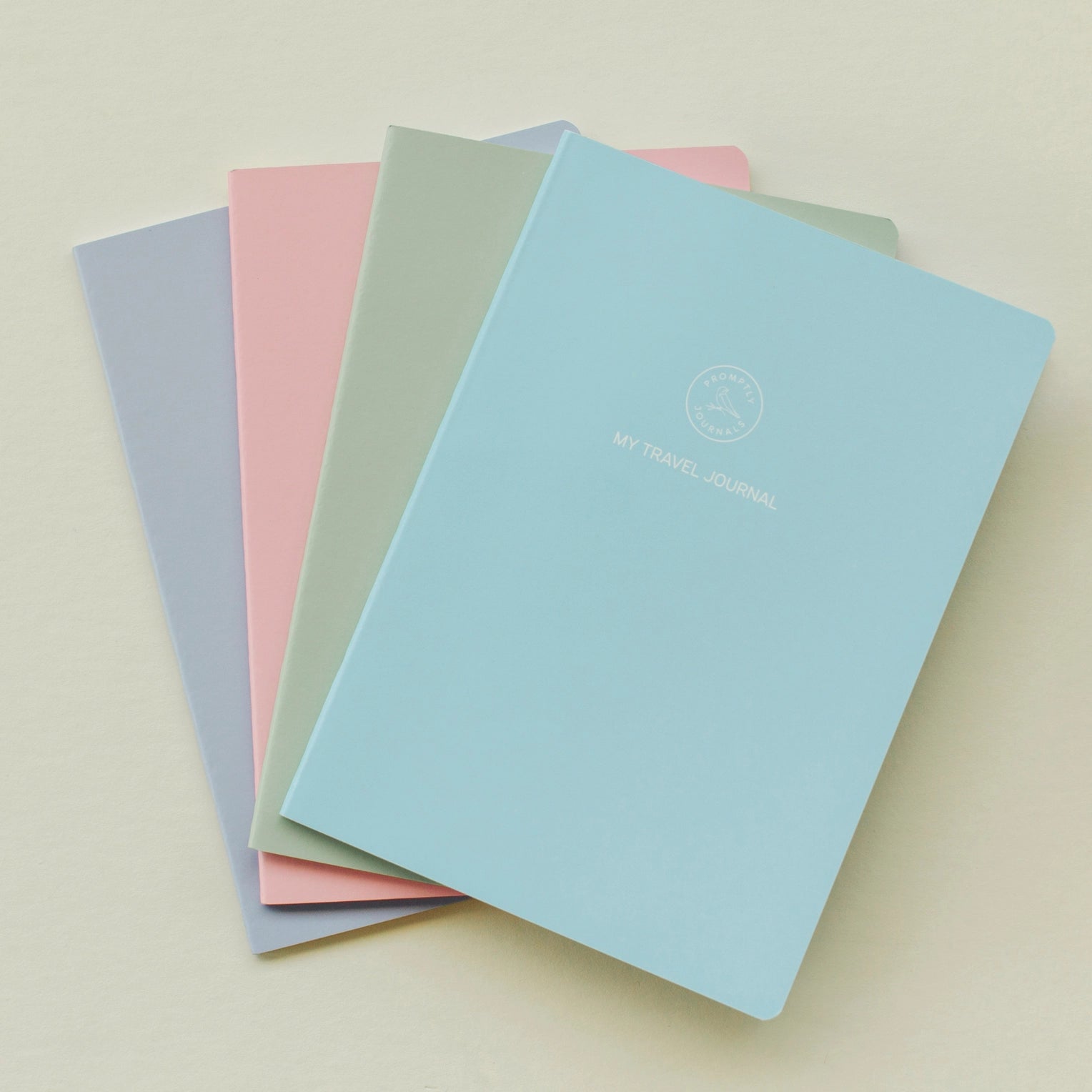 These pastel mini travel journals are perfect to fit in your pocket and document the best parts of your trip, with prompts along the way! This journal is from promptly and sold at BBB Supplies Craft Shop.