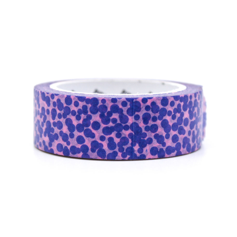 Dappled Purple and Pink Washi Tape with soft blended hues, ideal for planners, scrapbooking, and adding artistic accents to crafts and gifts.