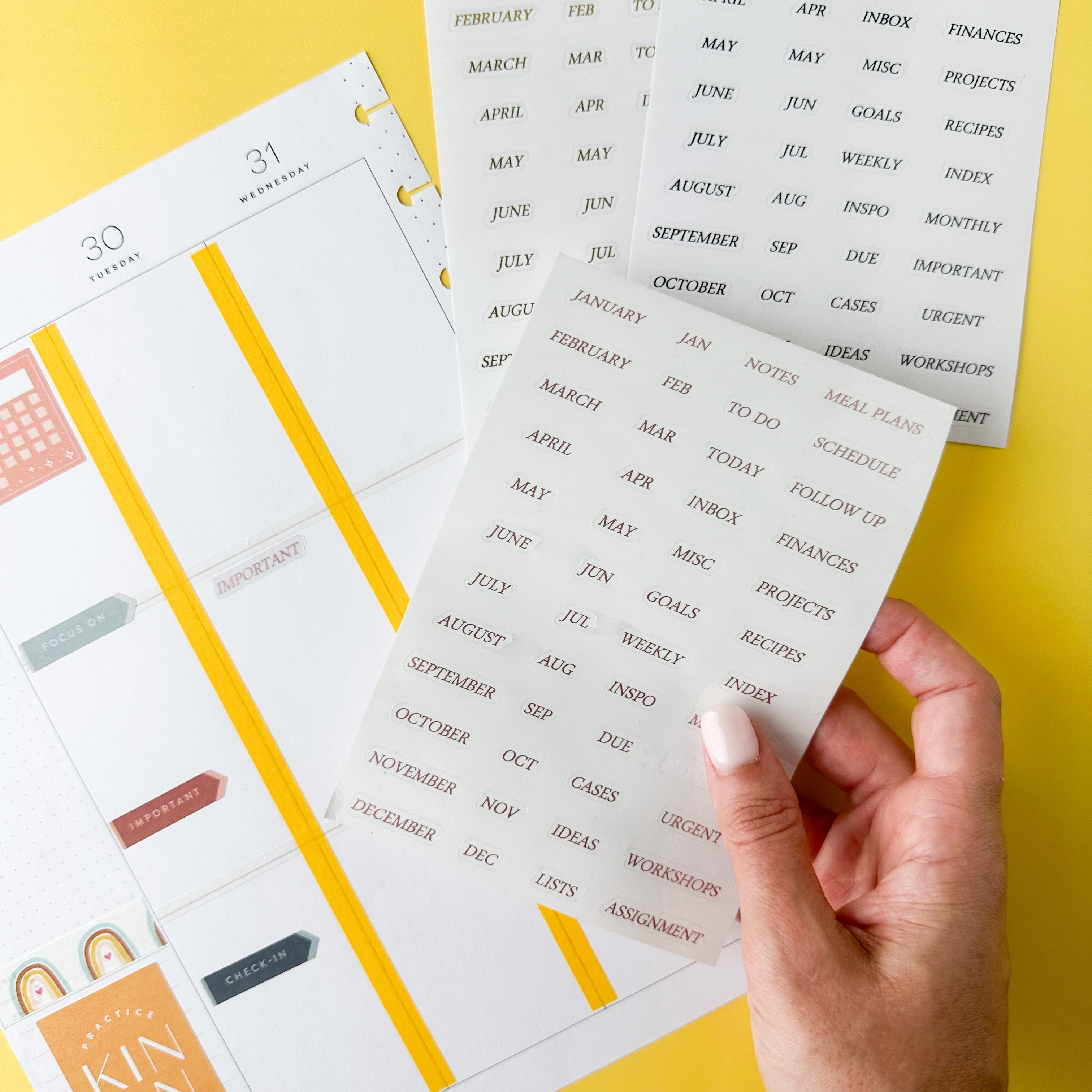 Elevate your planning with our Foil Planner & Date Stickers, featuring stylish and shimmering foil designs. Ideal for adding a touch of elegance and organization to your planner spreads. These stickers are sold at BBB Supplies Craft Shop.
