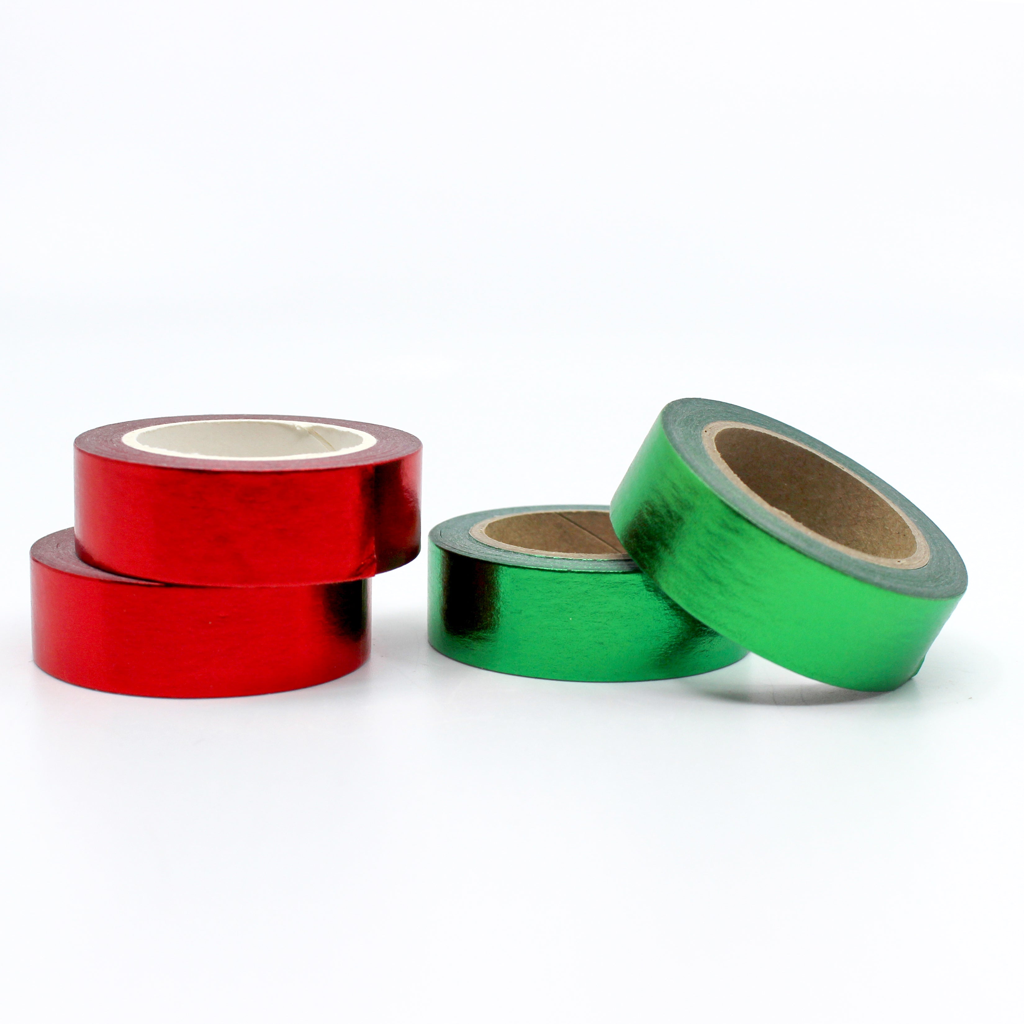 Add a touch of elegance to your crafts with our dazzling red foil washi tape, featuring a shimmering metallic finish that catches the light. This tape is sold at BBB Supplies Craft Shop.
