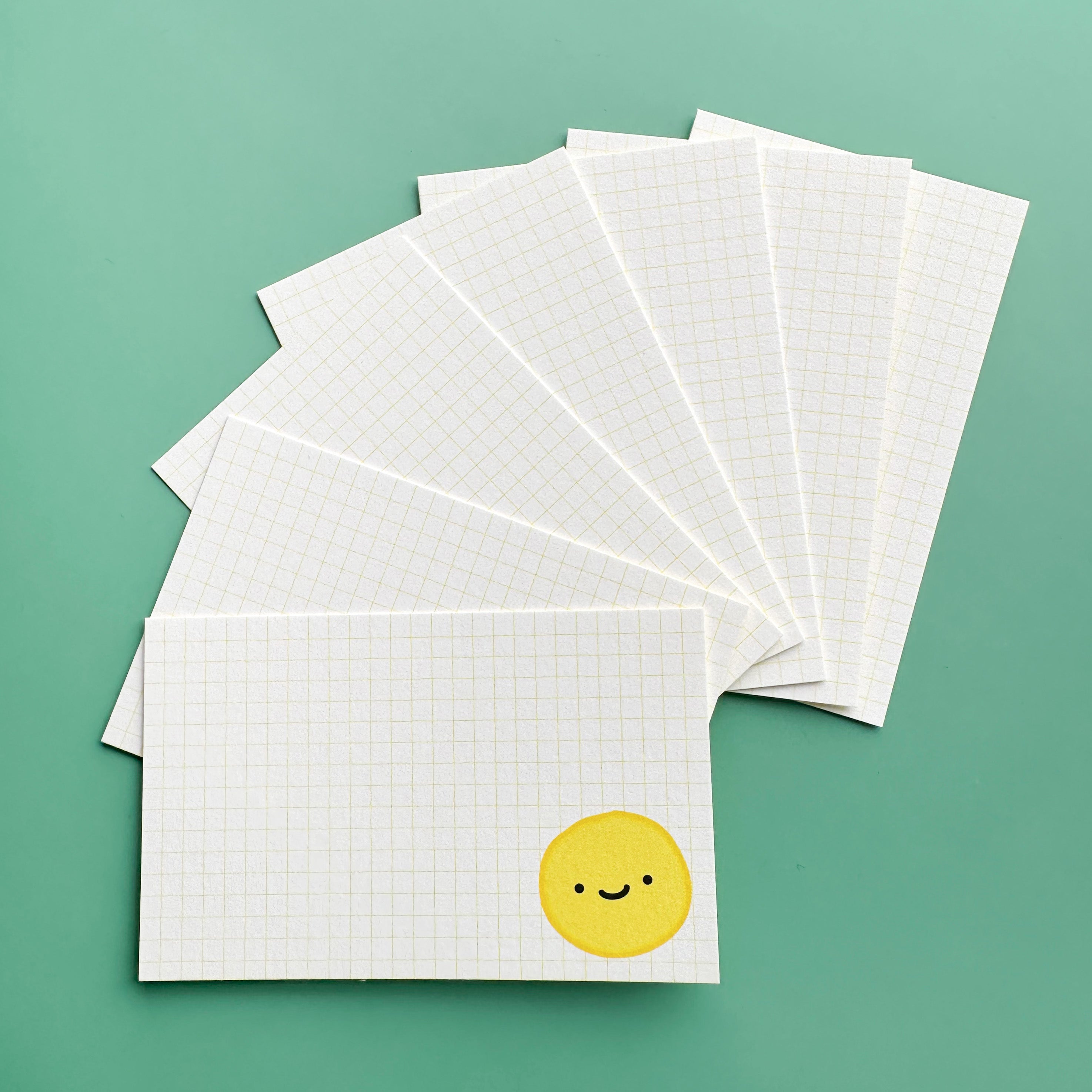 Mini Smiley Face Notecards with vibrant smiley designs, perfect for happy notes, thank-you cards, or gift tags. Fun and cheerful stationery for spreading joy.