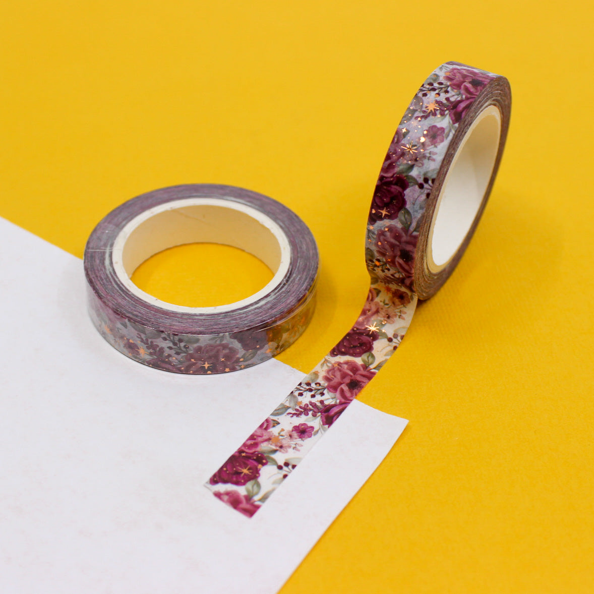 Foil Sparkles Floral Narrow Washi