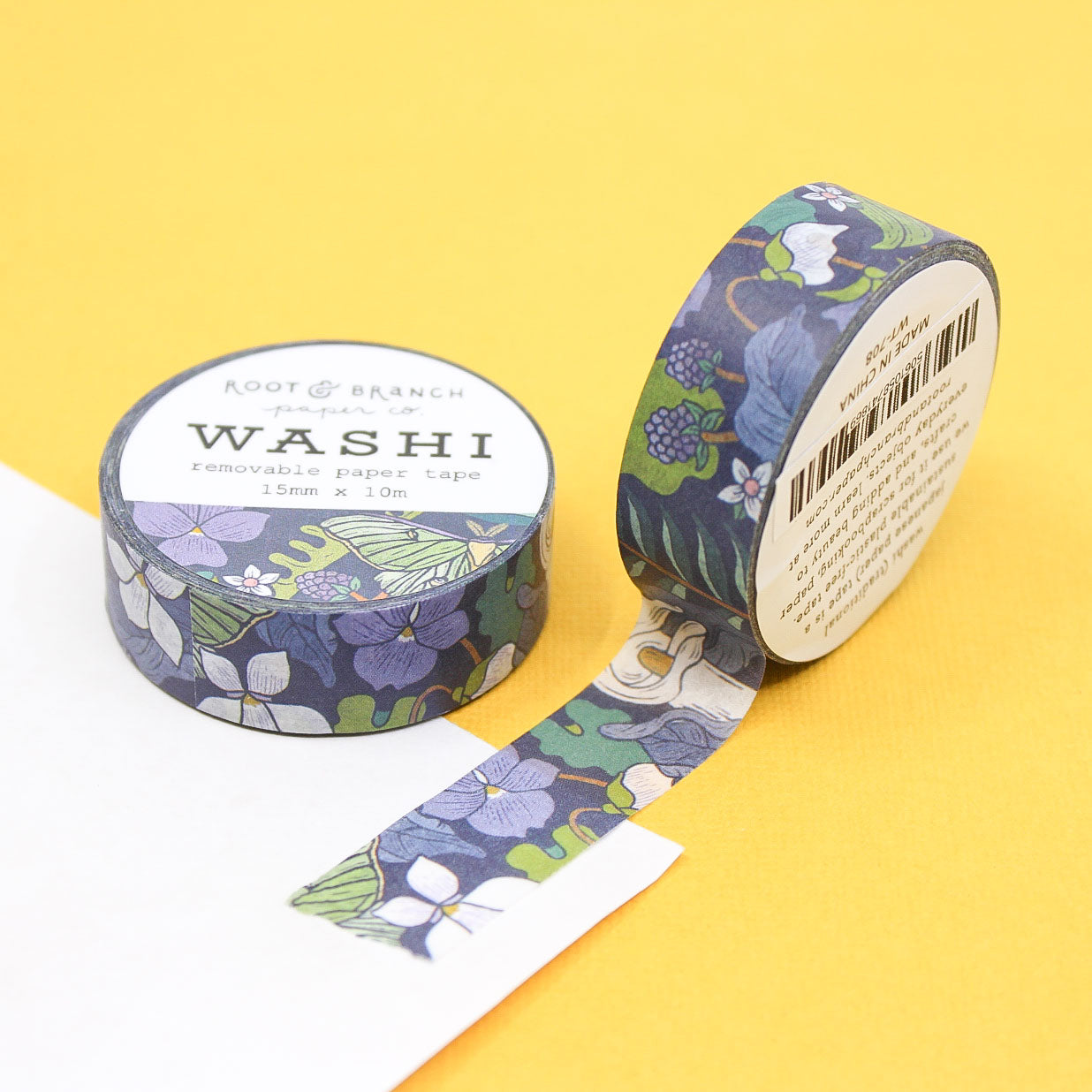 This Woodland Bramble Washi Tape features an intricate design of twisted brambles and delicate leaves, evoking the serene beauty of a forest undergrowth. Perfect for nature lovers and outdoor-inspired projects, this washi tape adds a rustic, organic touch to journals, scrapbooks, and crafts