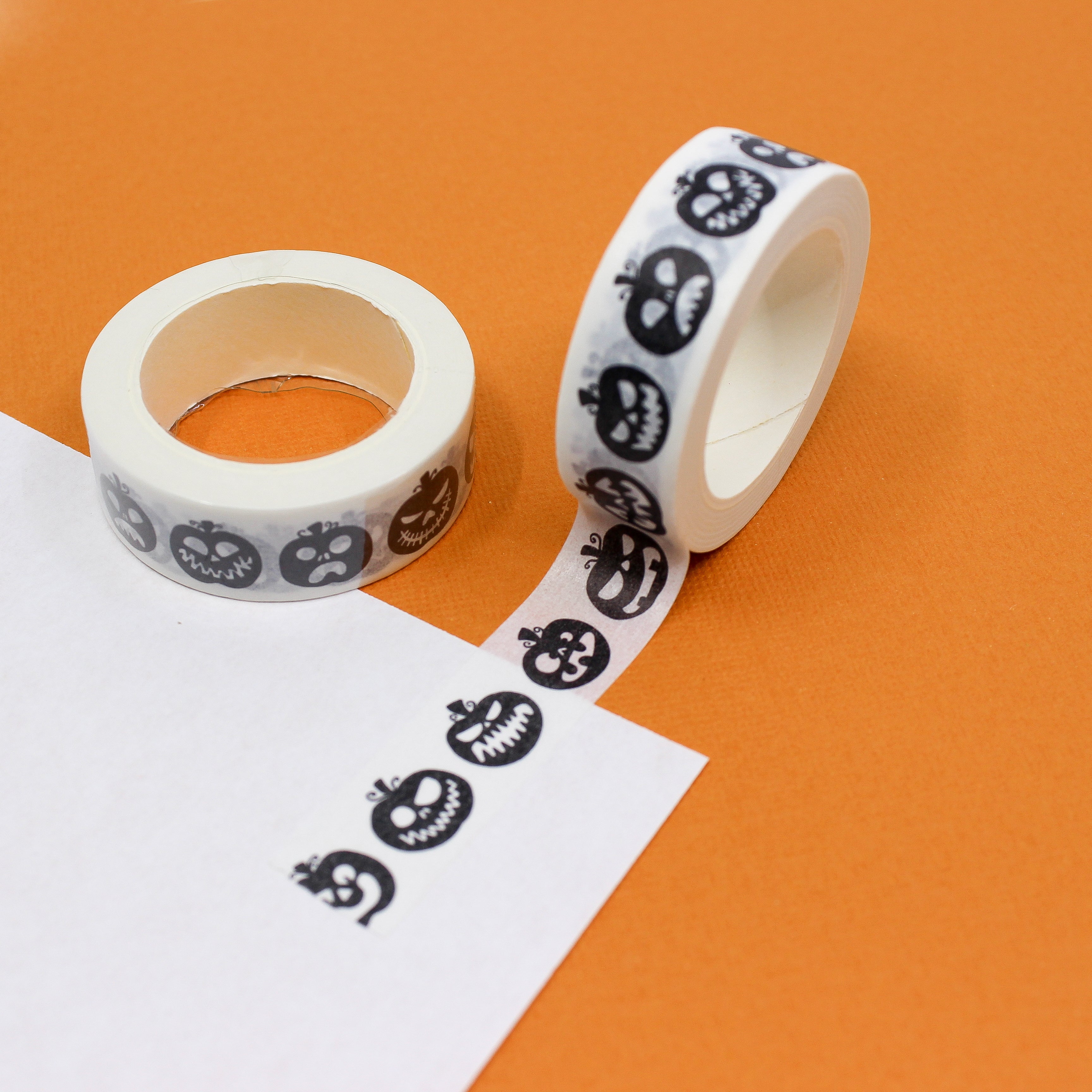 This is a picture of black and white pumpkin Washi Tape from BBB Supplies Craft Shop.