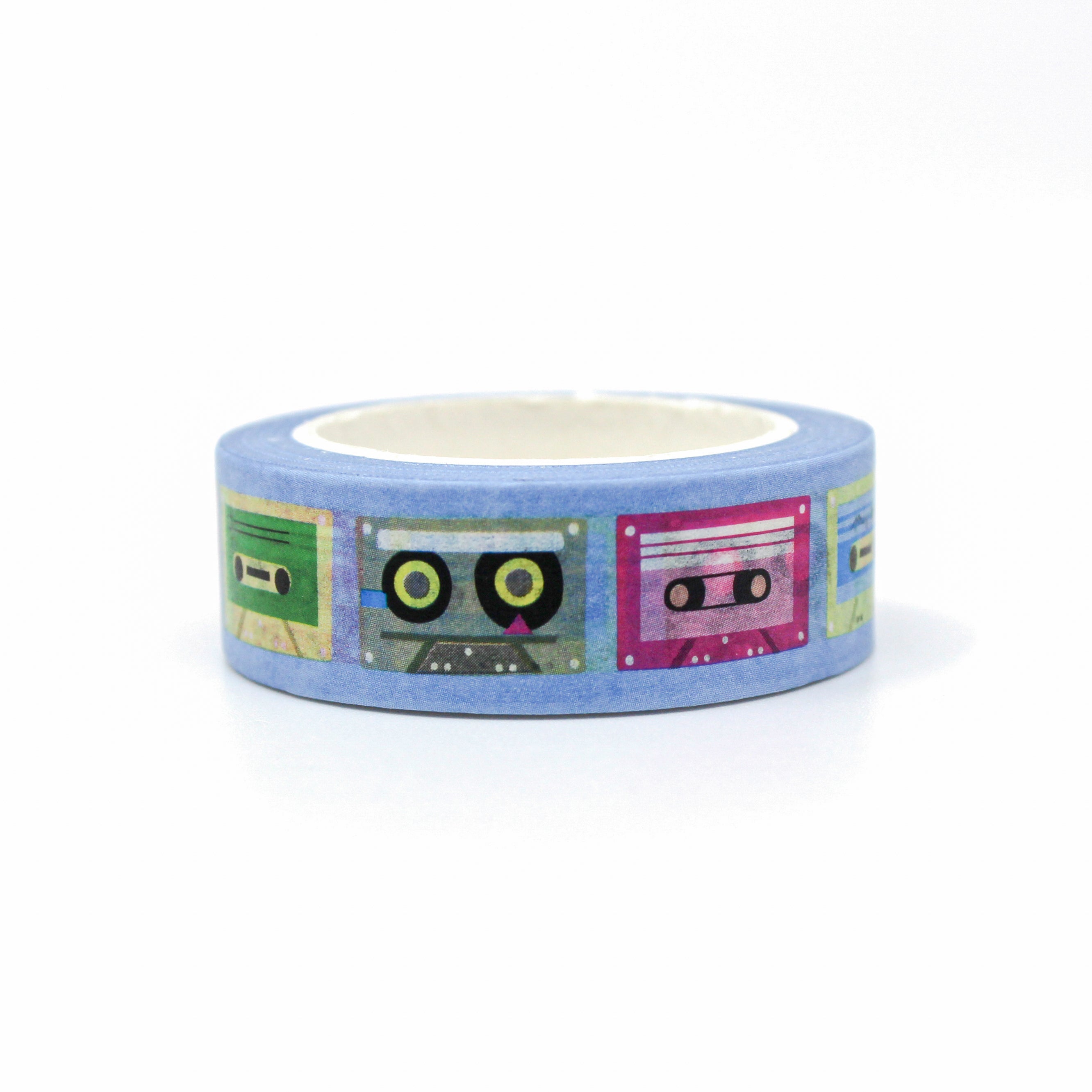 This is a vibrant color nostalgic 90's mixed cassette tape themed view of washi tape from BBB Supplies Craft Shop