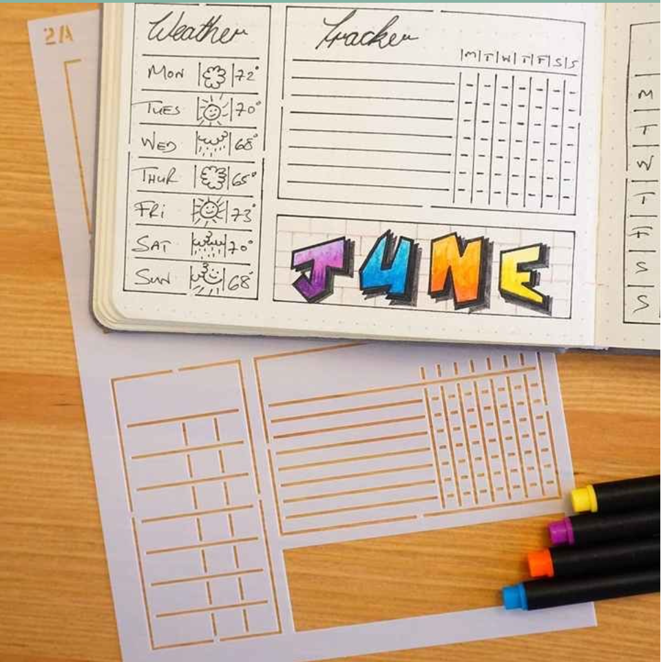 Make easy and quick habit trackers and to do lists using our Journaling Stencils sold at BBB Supplies.