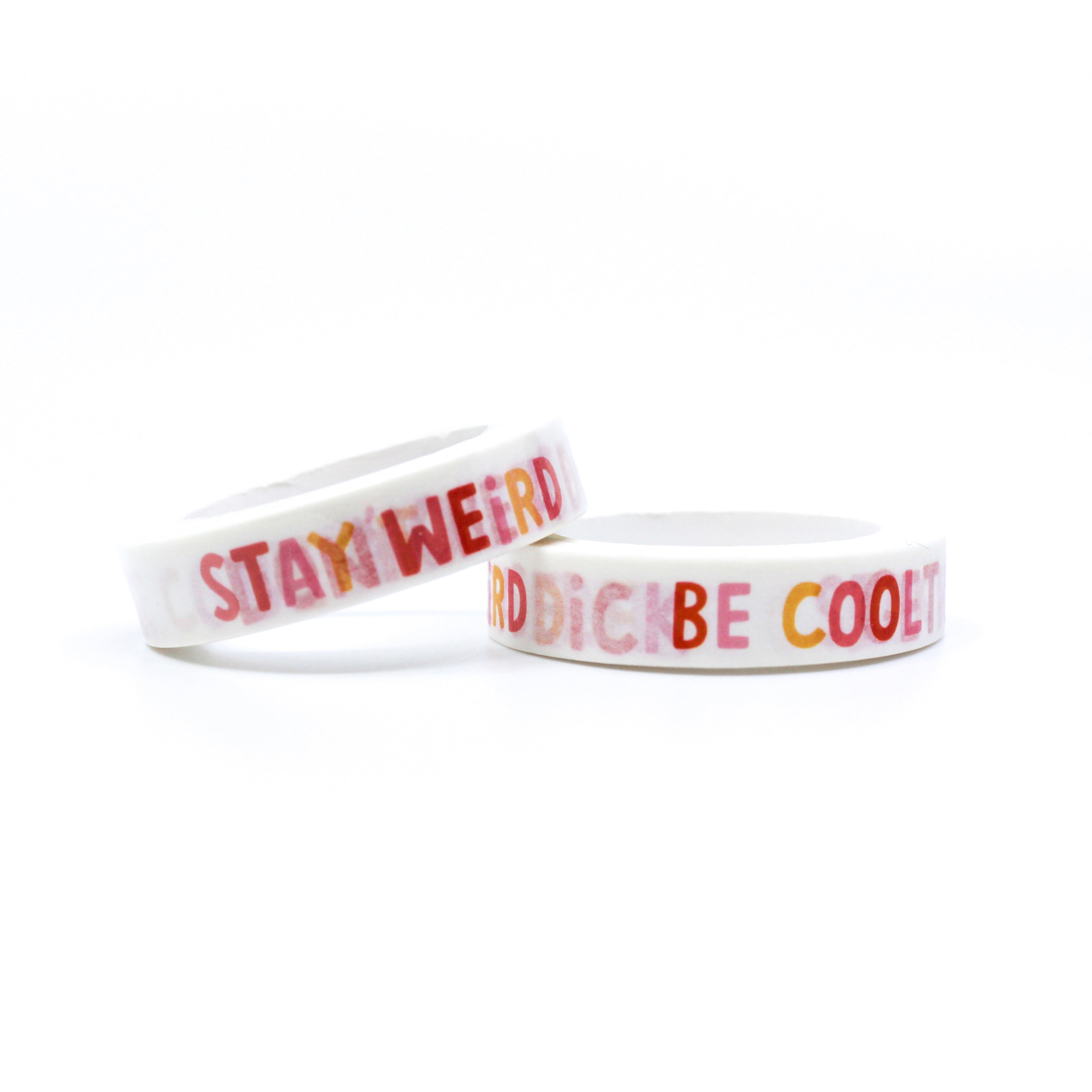 This is a roll of different font color of motivational words mushroom washi tapes from BBB Supplies Craft Shop