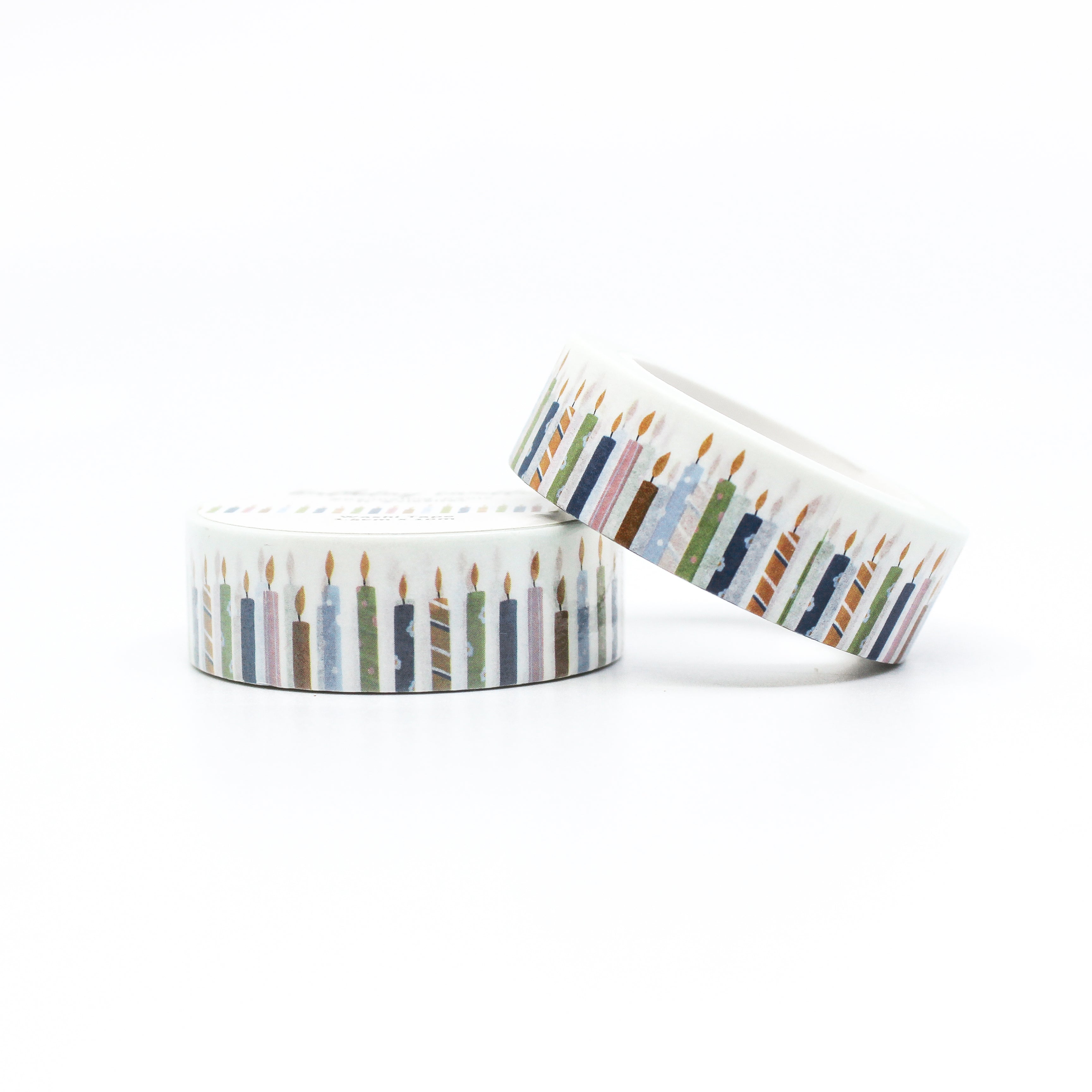 This is a birthday party thin candles themed view of washi tapes from BBB Supplies Craft Shop