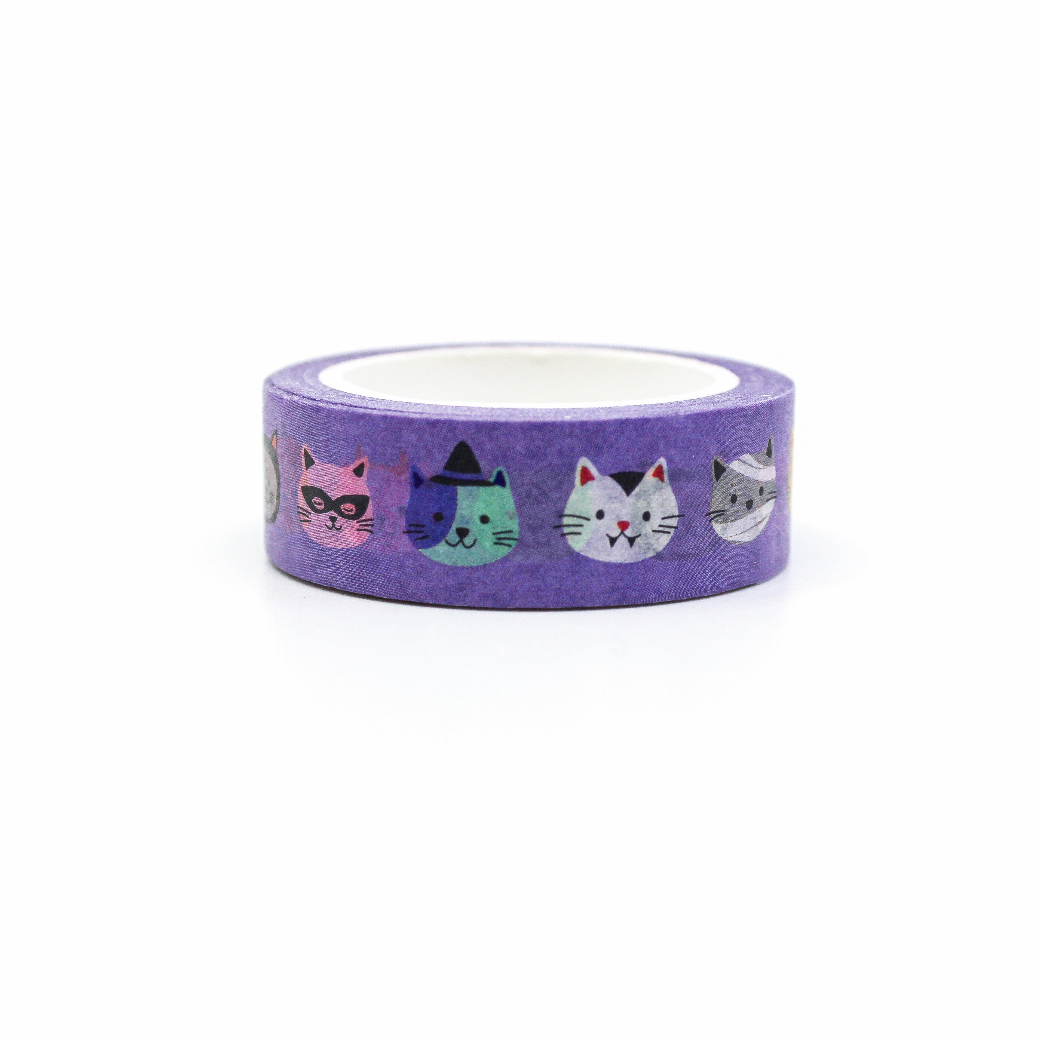 This is a smiling faces of cat themed Halloween costumes view of washi tape from BBB Supplies Craft Shop