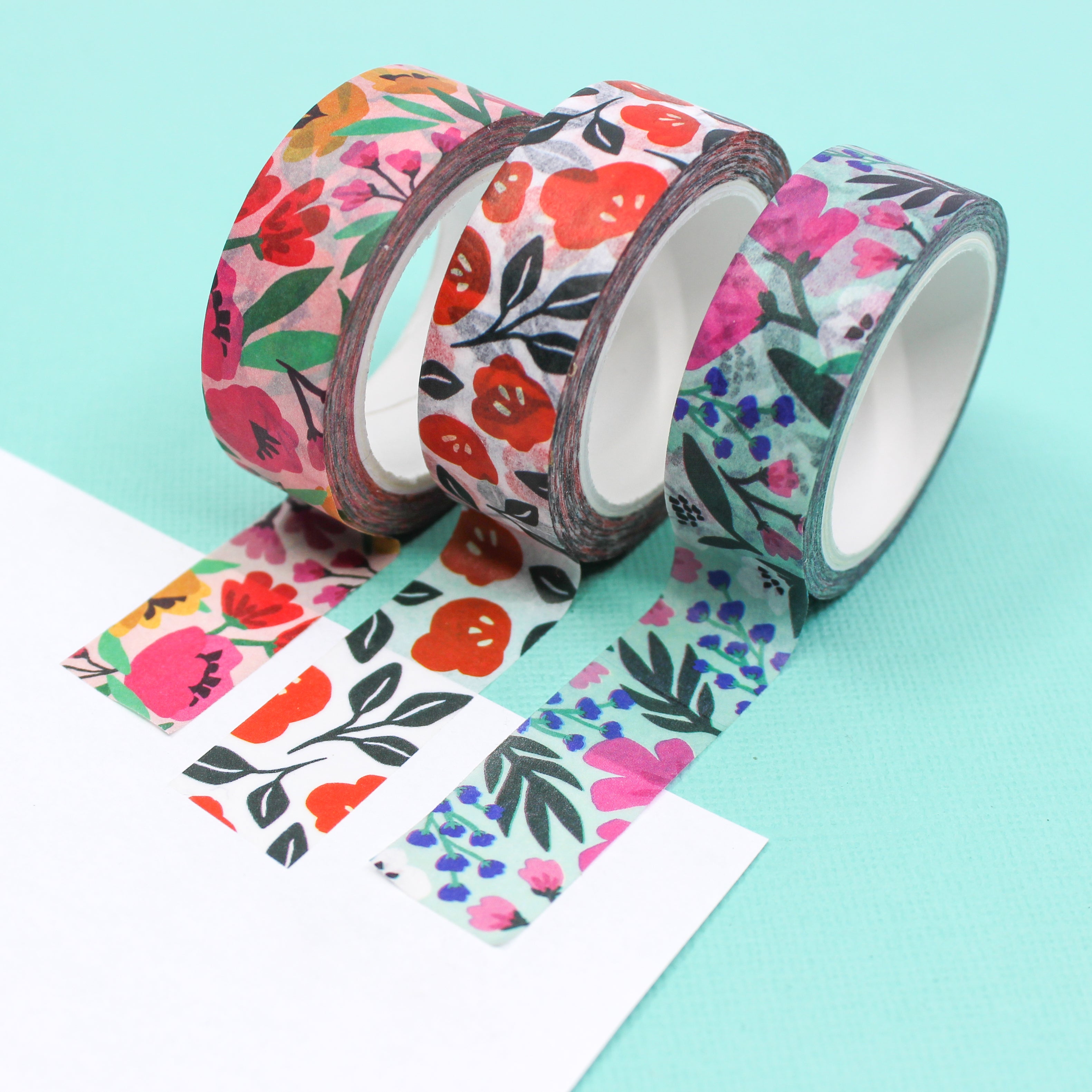 Elegant Floral Collection Washi tapes from Zynshe that is perfect for gift wrap, craft projects or journaling sold at BBB Supplies Craft Shop.