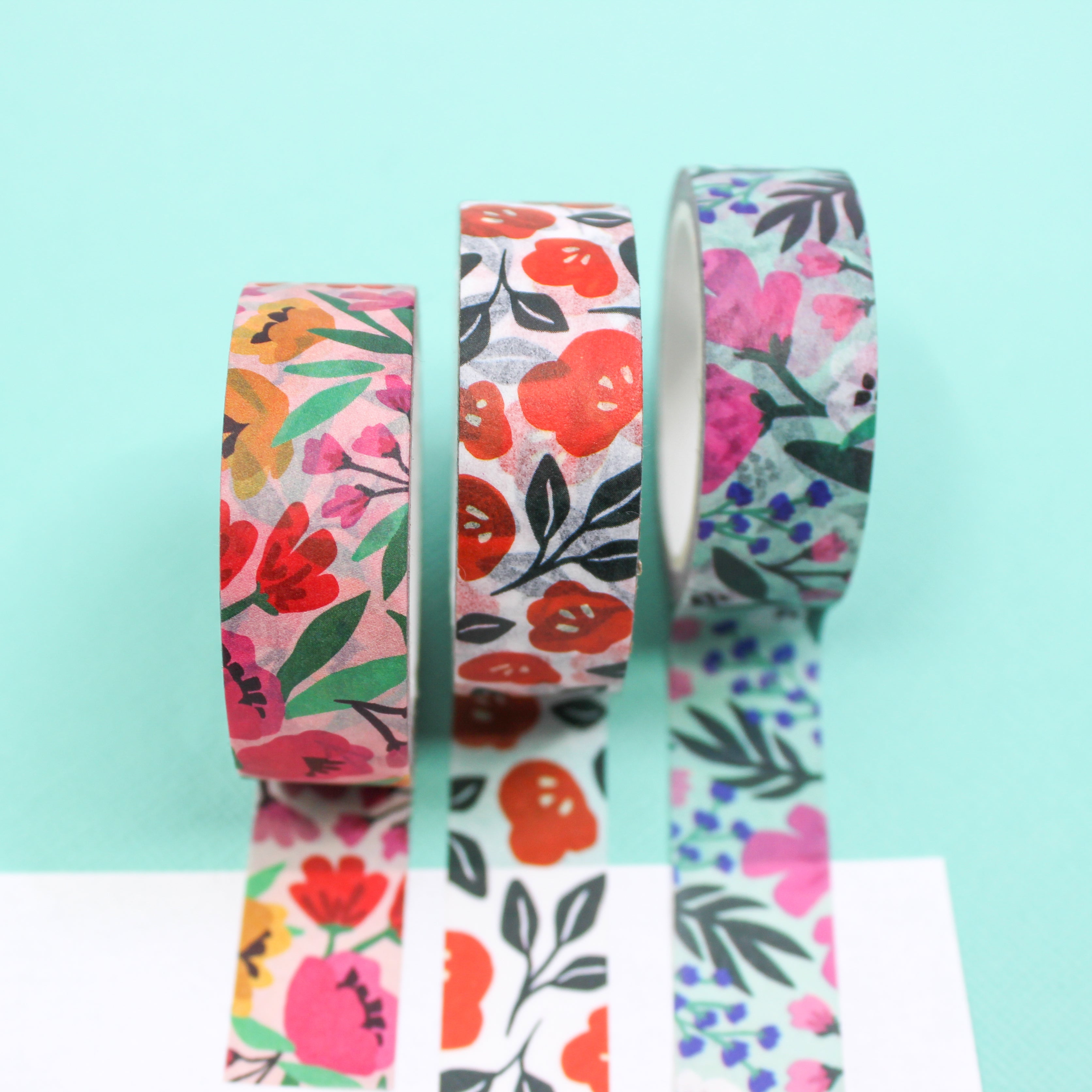 Elegant Floral Collection Washi tapes from Zynshe that is perfect for gift wrap, craft projects or journaling sold at BBB Supplies Craft Shop.