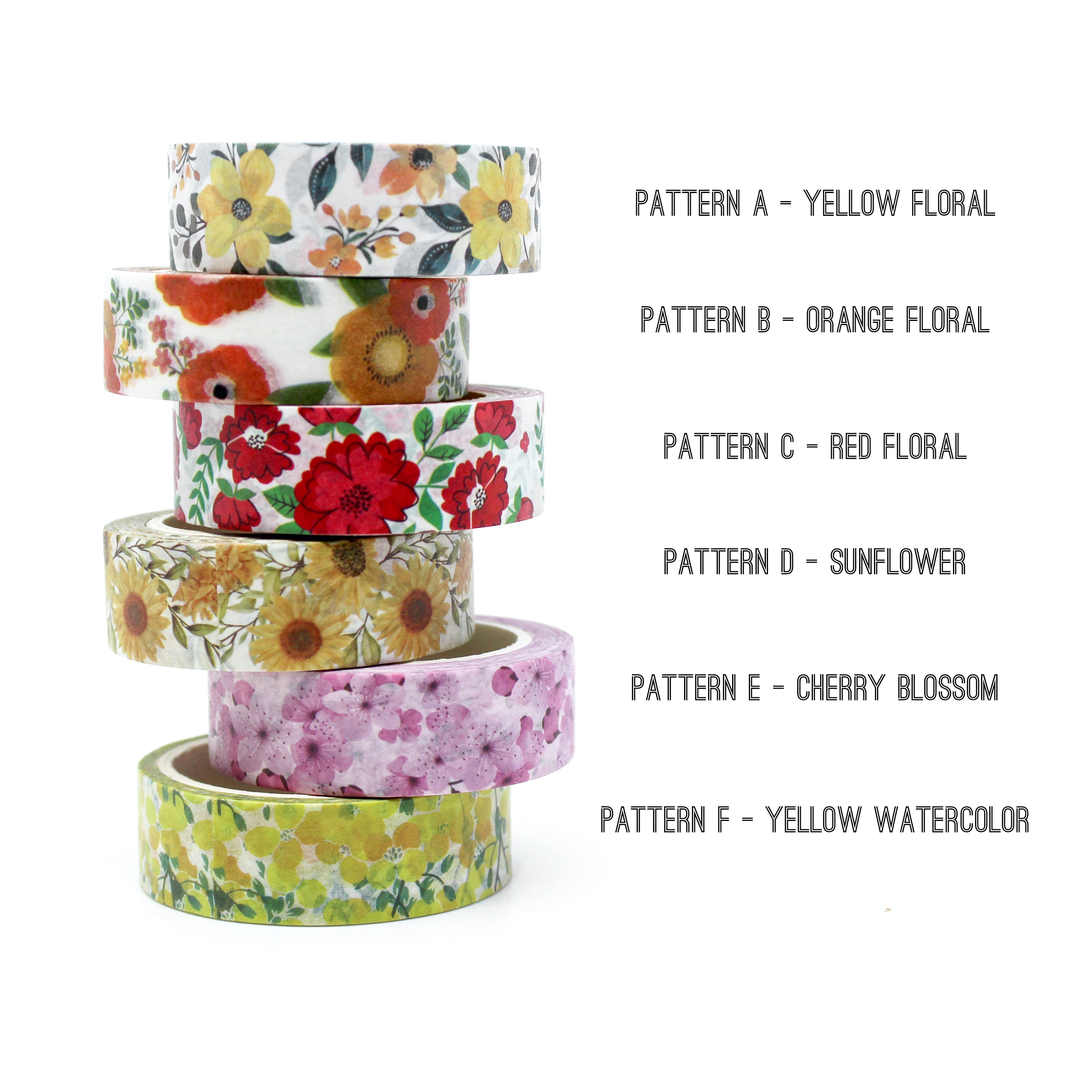 These are variety of pretty floral collections washi tape for Journal Supplies, Scrapbooking washi tapes from BBB Supplies Craft Shop