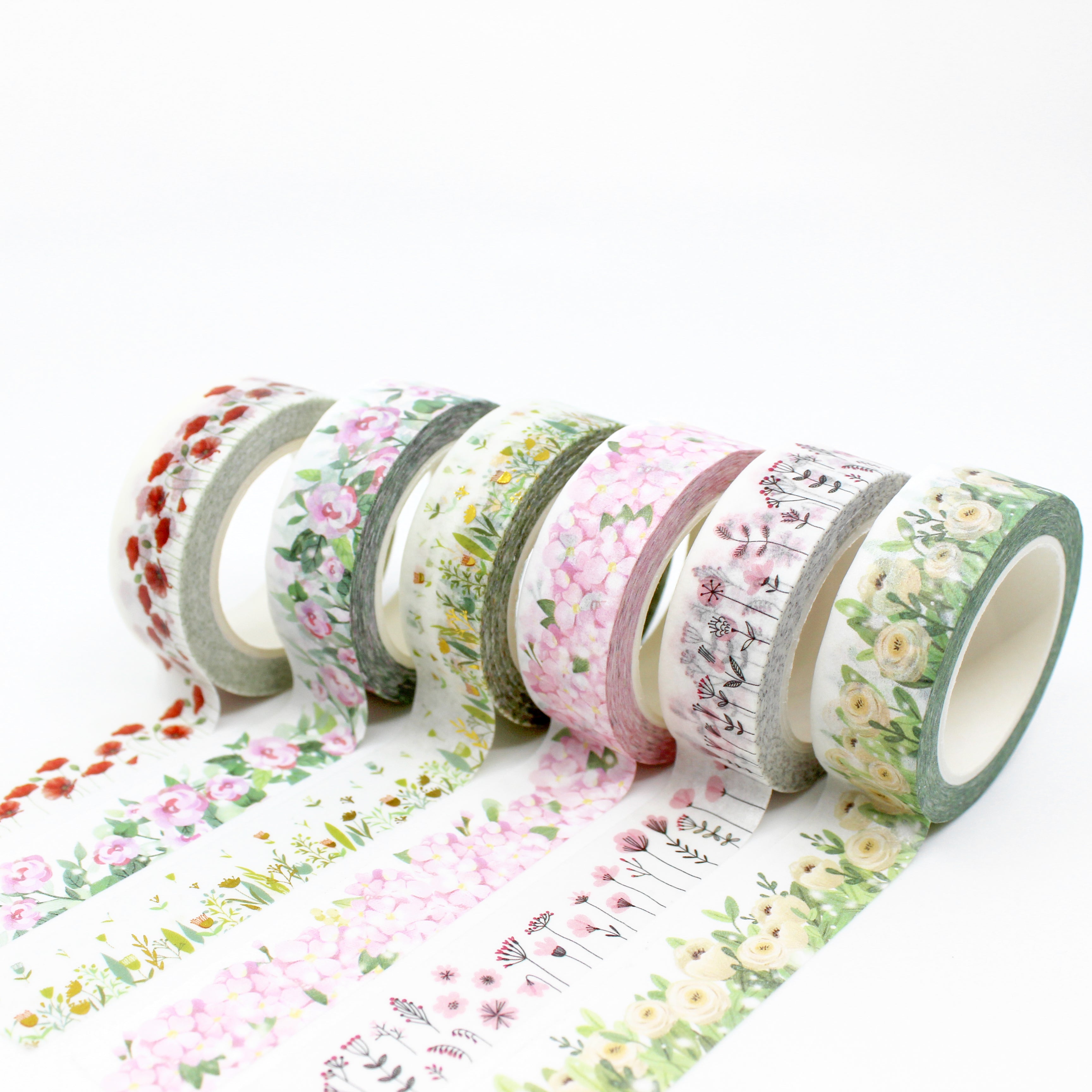 This is a cute pretty floral collections pattern washi tape for Journal Supplies, Scrapbooking washi tapes from BBB Supplies Craft Shop