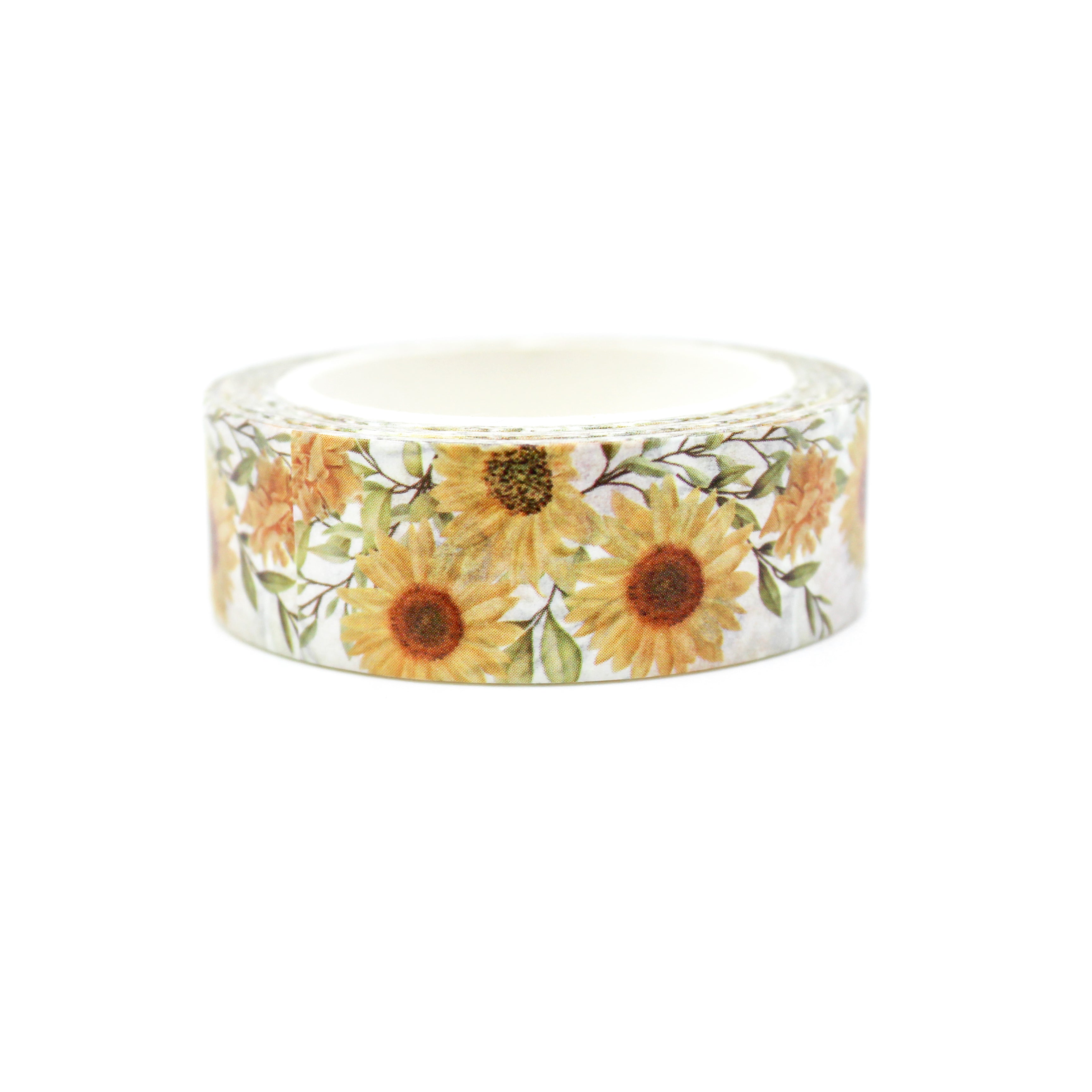 This a pretty view of sunflower collections pattern washi tape from BBB Supplies Craft Shop